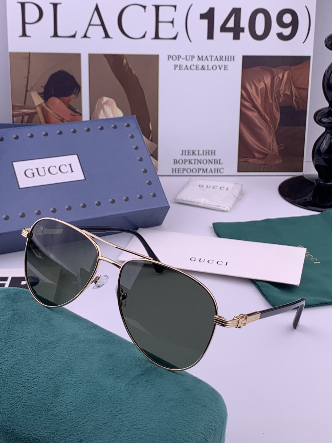 Gucci 。  高品质男女款墨镜   👍 进口宝丽来偏光镜片  。蛤蟆镜 开车钓鱼都可 。百搭显瘦墨镜韩版男士飞行员大