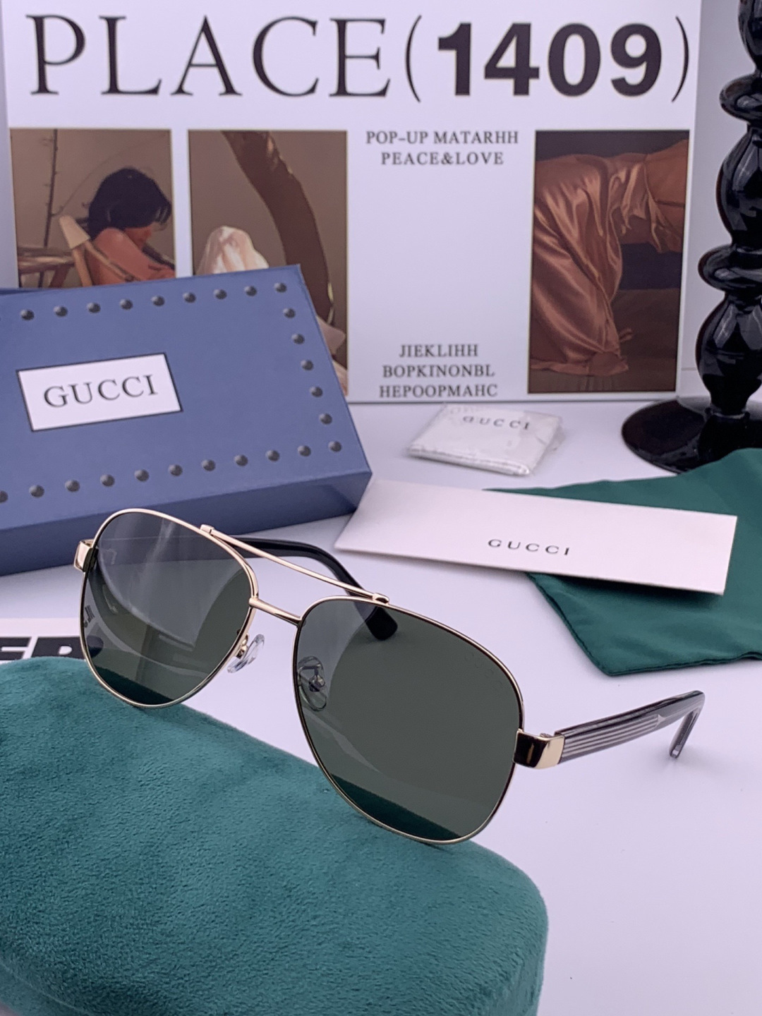 Gucci 。  高品质男女款墨镜   👍 进口宝丽来偏光镜片  。蛤蟆镜 开车钓鱼都可 。百搭显瘦墨镜韩版男士飞行员大