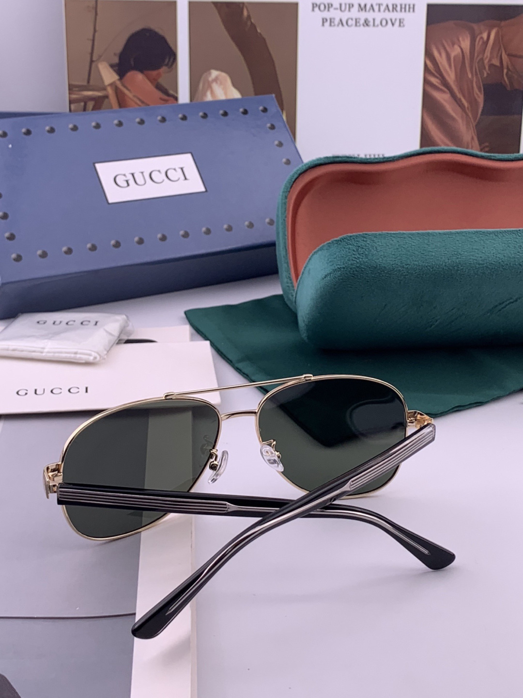 Gucci 。  高品质男女款墨镜   👍 进口宝丽来偏光镜片  。蛤蟆镜 开车钓鱼都可 。百搭显瘦墨镜韩版男士飞行员大