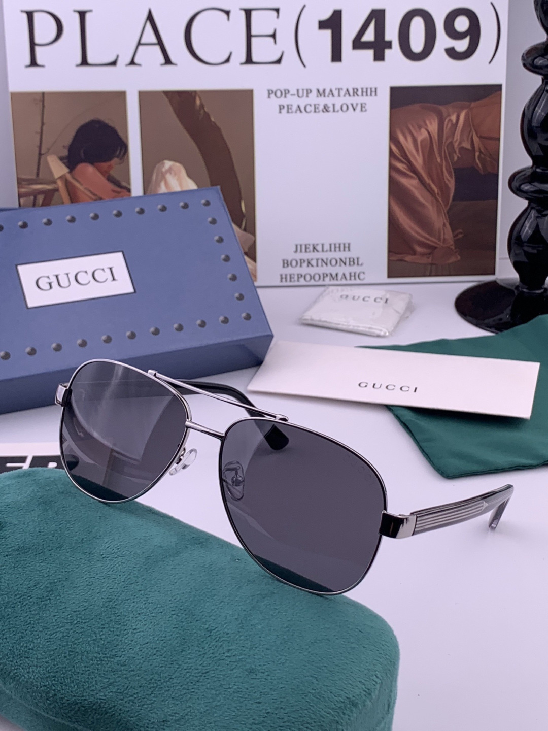 Gucci 。  高品质男女款墨镜   👍 进口宝丽来偏光镜片  。蛤蟆镜 开车钓鱼都可 。百搭显瘦墨镜韩版男士飞行员大