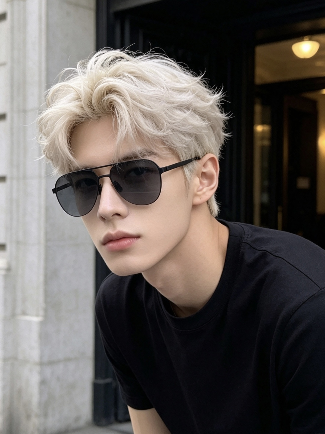 LV 男款炫彩飞行员偏光太阳镜 ❤️材质：高清尼龙加厚卡槽高清偏光镜片 🌹无边框镜架💕颜👍型号：L78903