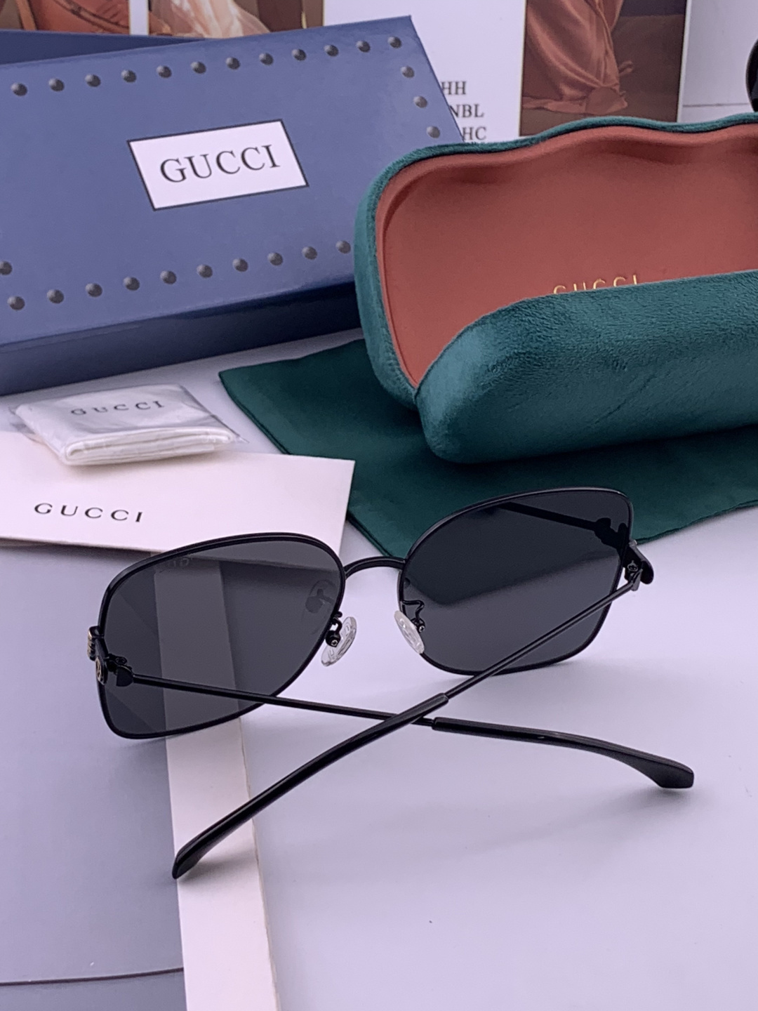 🔺 【GUCCI-尼龙偏光太阳镜】开春新款 潮流爆款 时尚圆框偏光太阳镜 高品质 佩戴舒适 网红潮款墨镜 女士高清尼龙偏