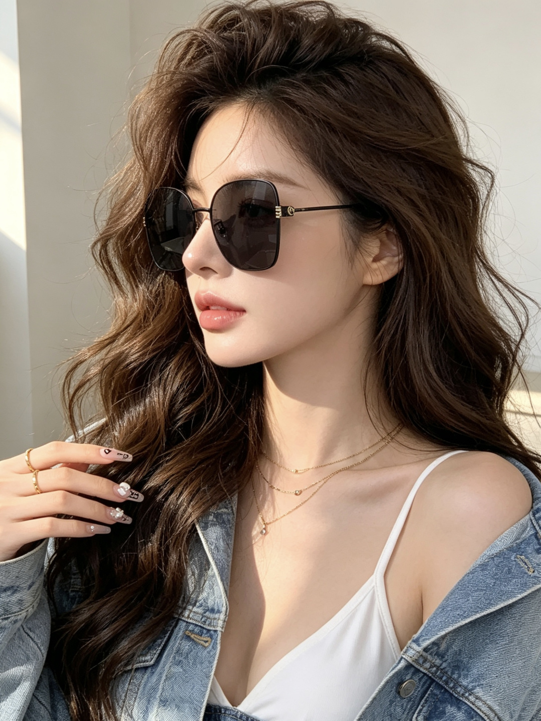 🔺 【GUCCI-尼龙偏光太阳镜】开春新款 潮流爆款 时尚圆框偏光太阳镜 高品质 佩戴舒适 网红潮款墨镜 女士高清尼龙偏