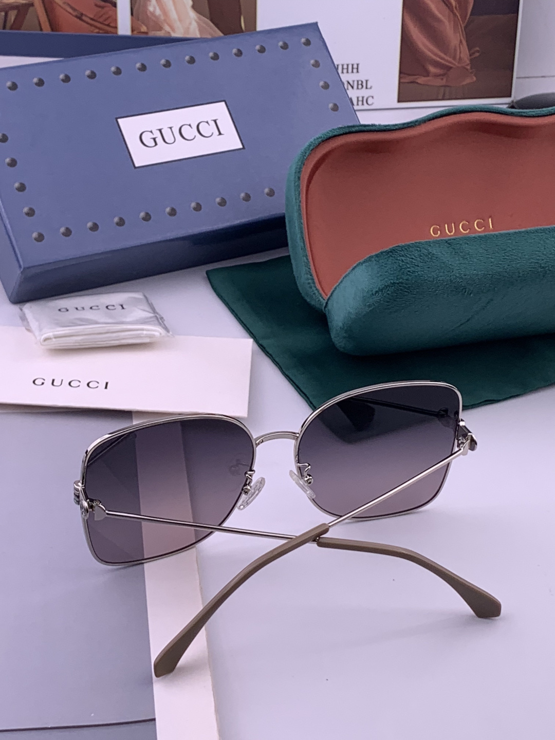 🔺 【GUCCI-尼龙偏光太阳镜】开春新款 潮流爆款 时尚圆框偏光太阳镜 高品质 佩戴舒适 网红潮款墨镜 女士高清尼龙偏