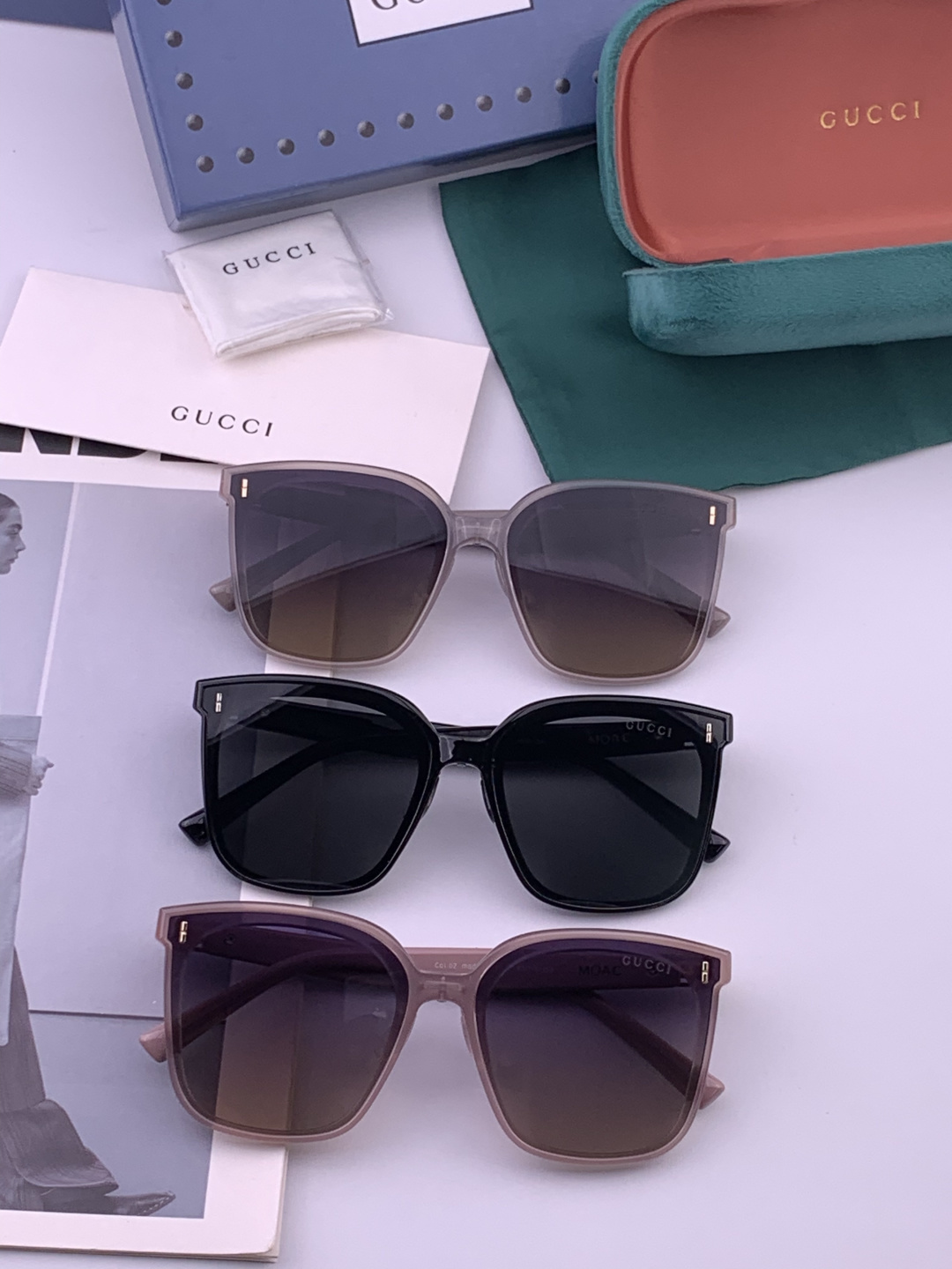 GUCCI  新款尼龙偏光太眼镜，情侣款时尚方框太阳镜佩戴舒适网红潮流款墨镜，大气女人范儿，大脸小脸都好看 ！型号：G6