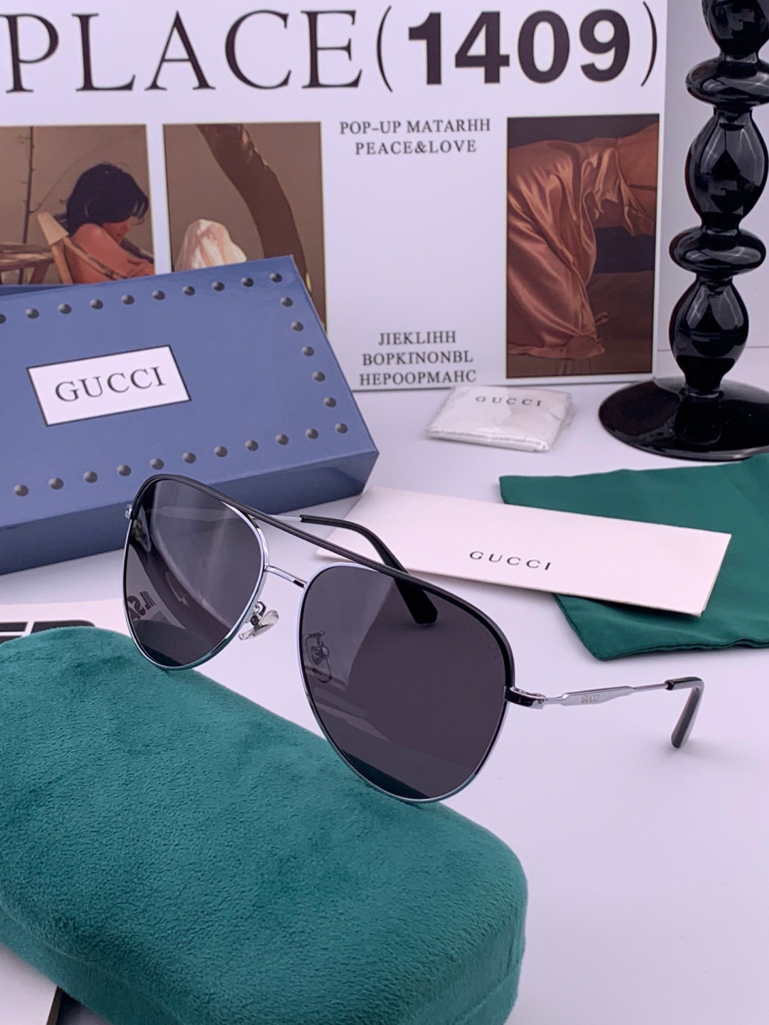 Gucci 。  高品质男女款墨镜   👍 进口宝丽来偏光镜片  。蛤蟆镜 开车钓鱼都可 。百搭显瘦墨镜韩版男士飞行员大