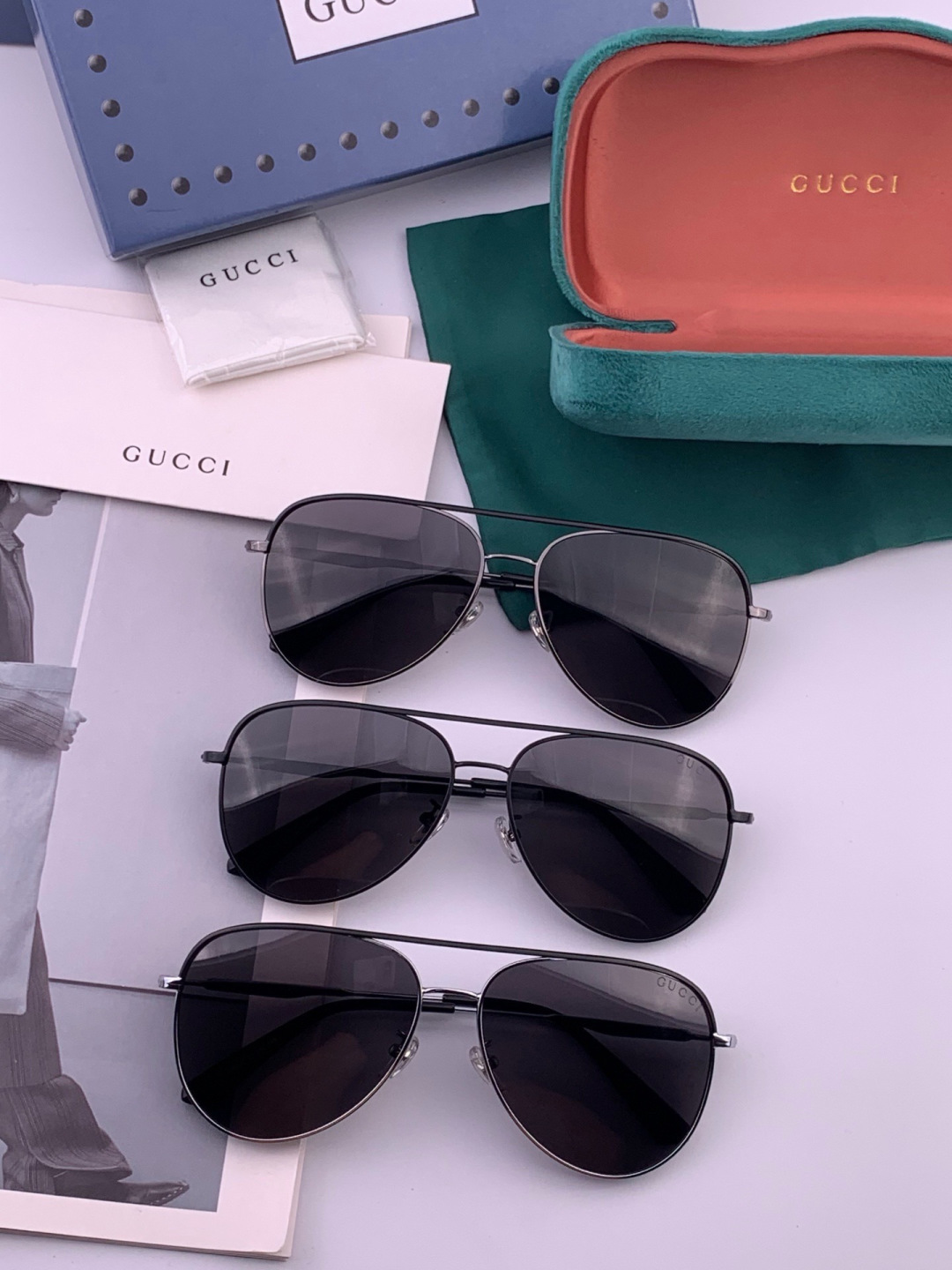 Gucci 。  高品质男女款墨镜   👍 进口宝丽来偏光镜片  。蛤蟆镜 开车钓鱼都可 。百搭显瘦墨镜韩版男士飞行员大