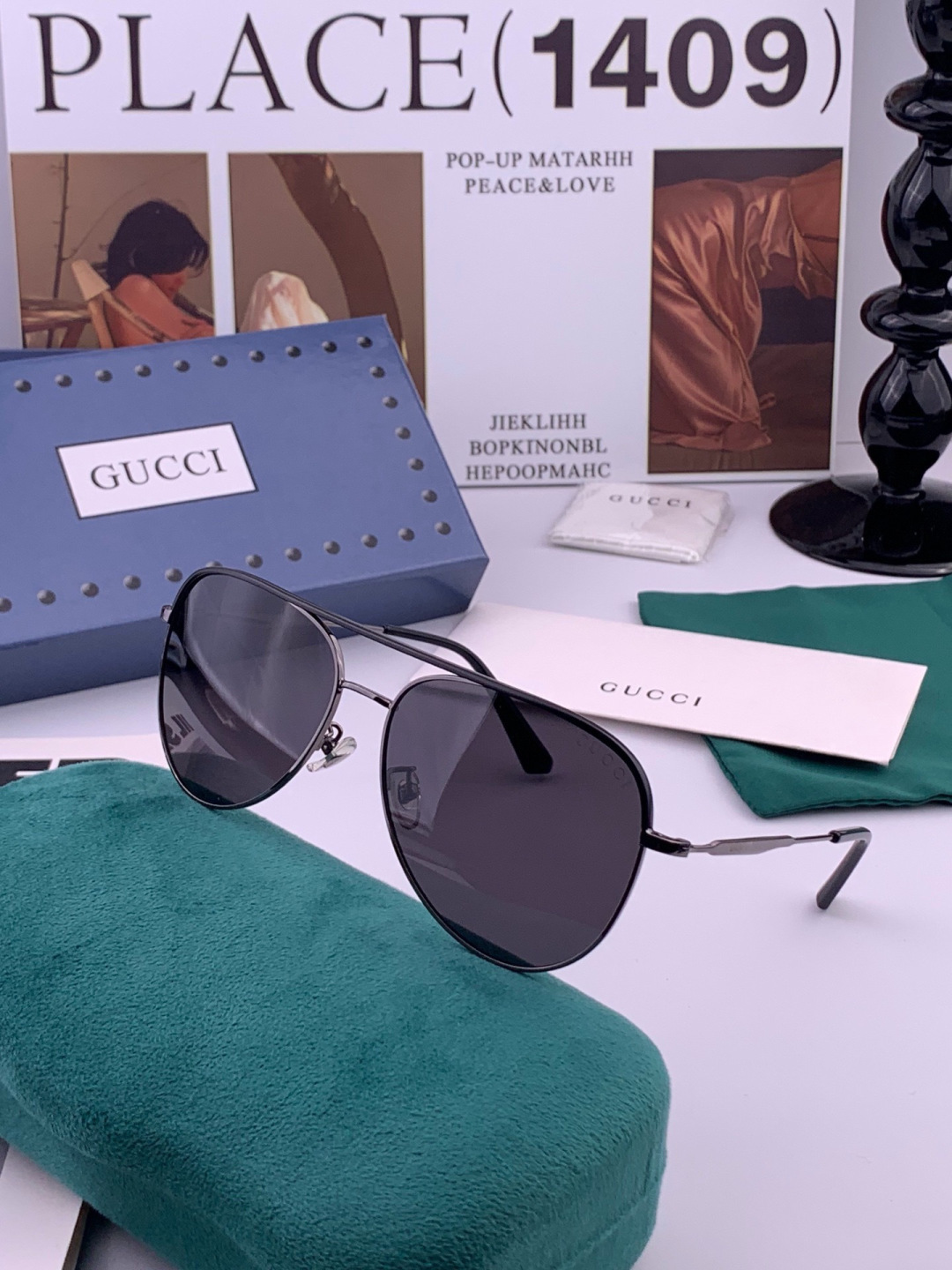 Gucci 。  高品质男女款墨镜   👍 进口宝丽来偏光镜片  。蛤蟆镜 开车钓鱼都可 。百搭显瘦墨镜韩版男士飞行员大