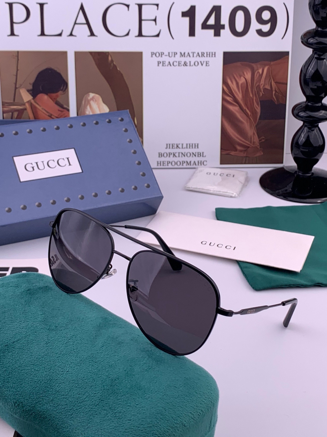 Gucci 。  高品质男女款墨镜   👍 进口宝丽来偏光镜片  。蛤蟆镜 开车钓鱼都可 。百搭显瘦墨镜韩版男士飞行员大