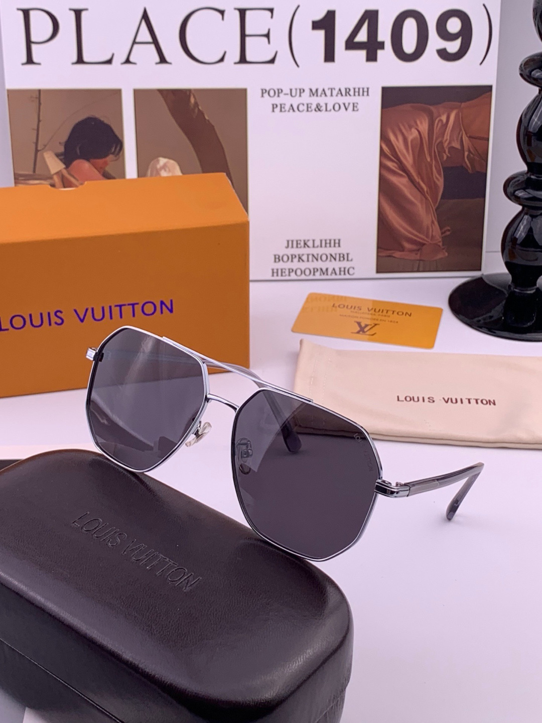 LV 。  高品质男女款墨镜   👍 进口宝丽来偏光镜片  。蛤蟆镜 开车钓鱼都可 。百搭显瘦墨镜韩版男士飞行员大框司机