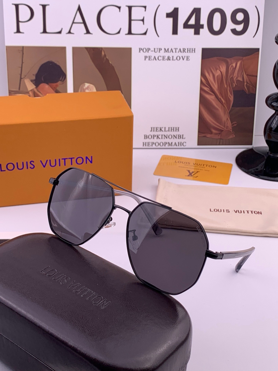 LV 。  高品质男女款墨镜   👍 进口宝丽来偏光镜片  。蛤蟆镜 开车钓鱼都可 。百搭显瘦墨镜韩版男士飞行员大框司机