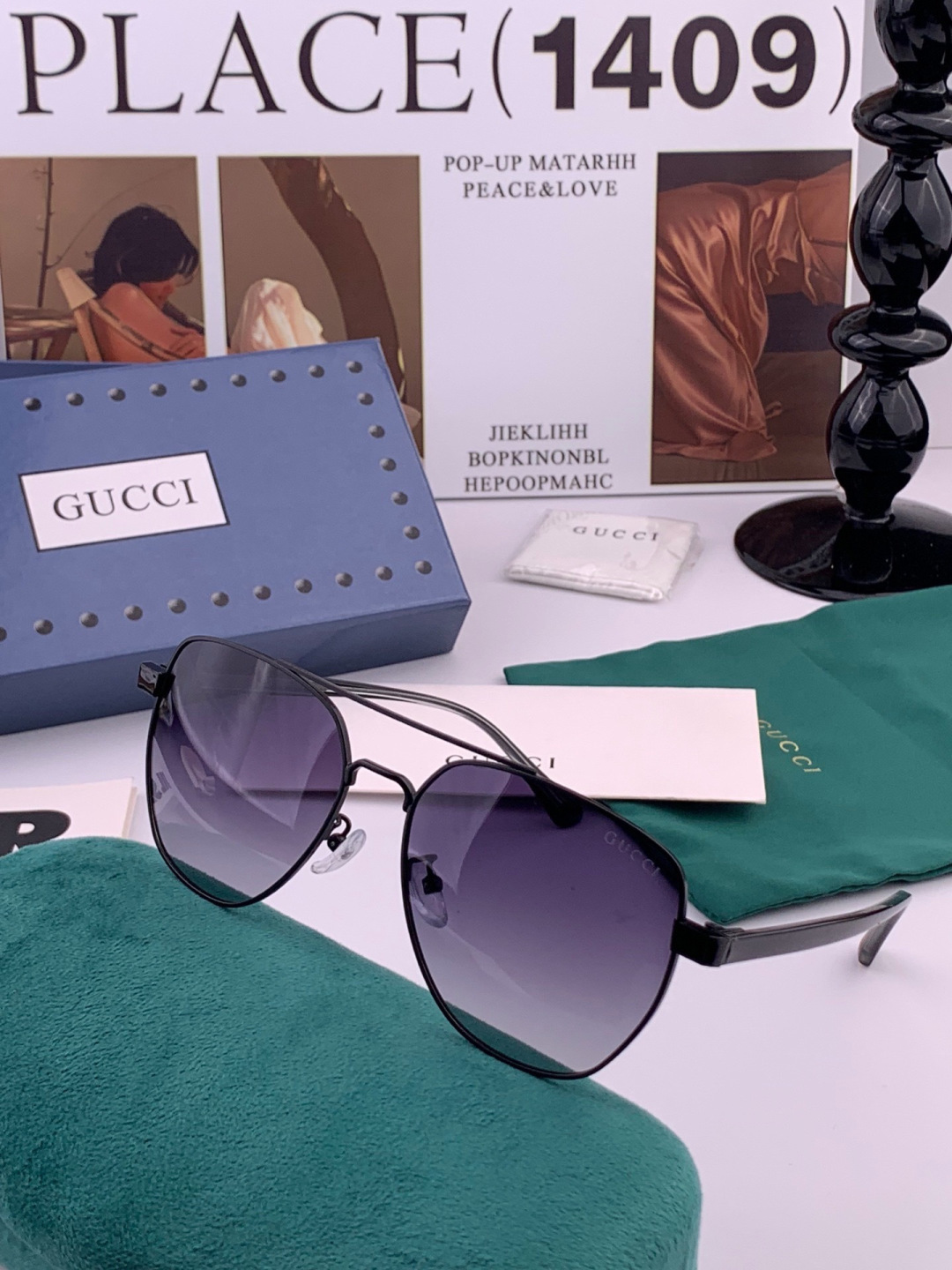 Gucci 。  高品质男女款墨镜   👍 进口宝丽来偏光镜片  。蛤蟆镜 开车钓鱼都可 。百搭显瘦墨镜韩版男士飞行员大