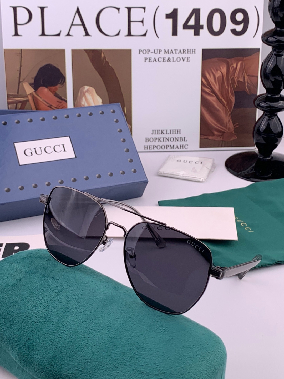 Gucci 。  高品质男女款墨镜   👍 进口宝丽来偏光镜片  。蛤蟆镜 开车钓鱼都可 。百搭显瘦墨镜韩版男士飞行员大