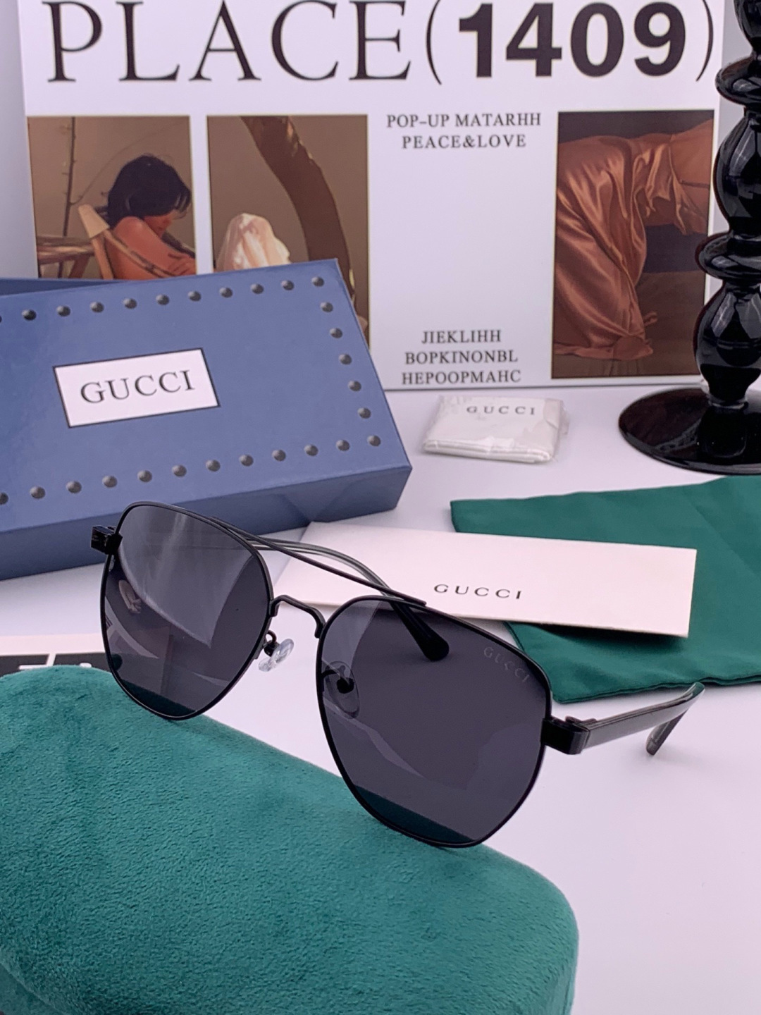 Gucci 。  高品质男女款墨镜   👍 进口宝丽来偏光镜片  。蛤蟆镜 开车钓鱼都可 。百搭显瘦墨镜韩版男士飞行员大