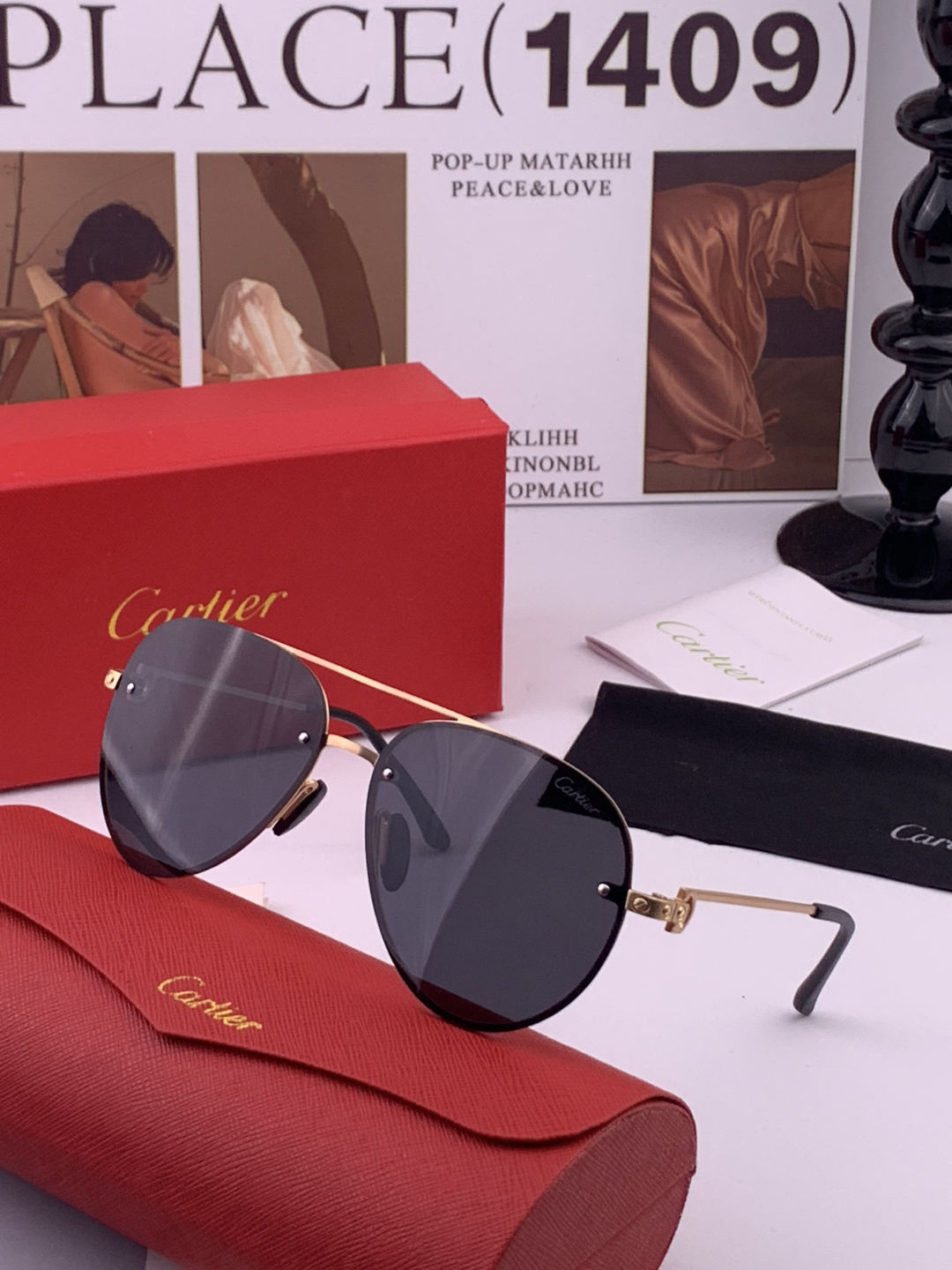 【Cartier  卡地亚】 👑男女款偏光墨镜  双色烤漆工艺  进口宝丽来偏光镜片   顶级做工彰显非凡品味 高品质 
