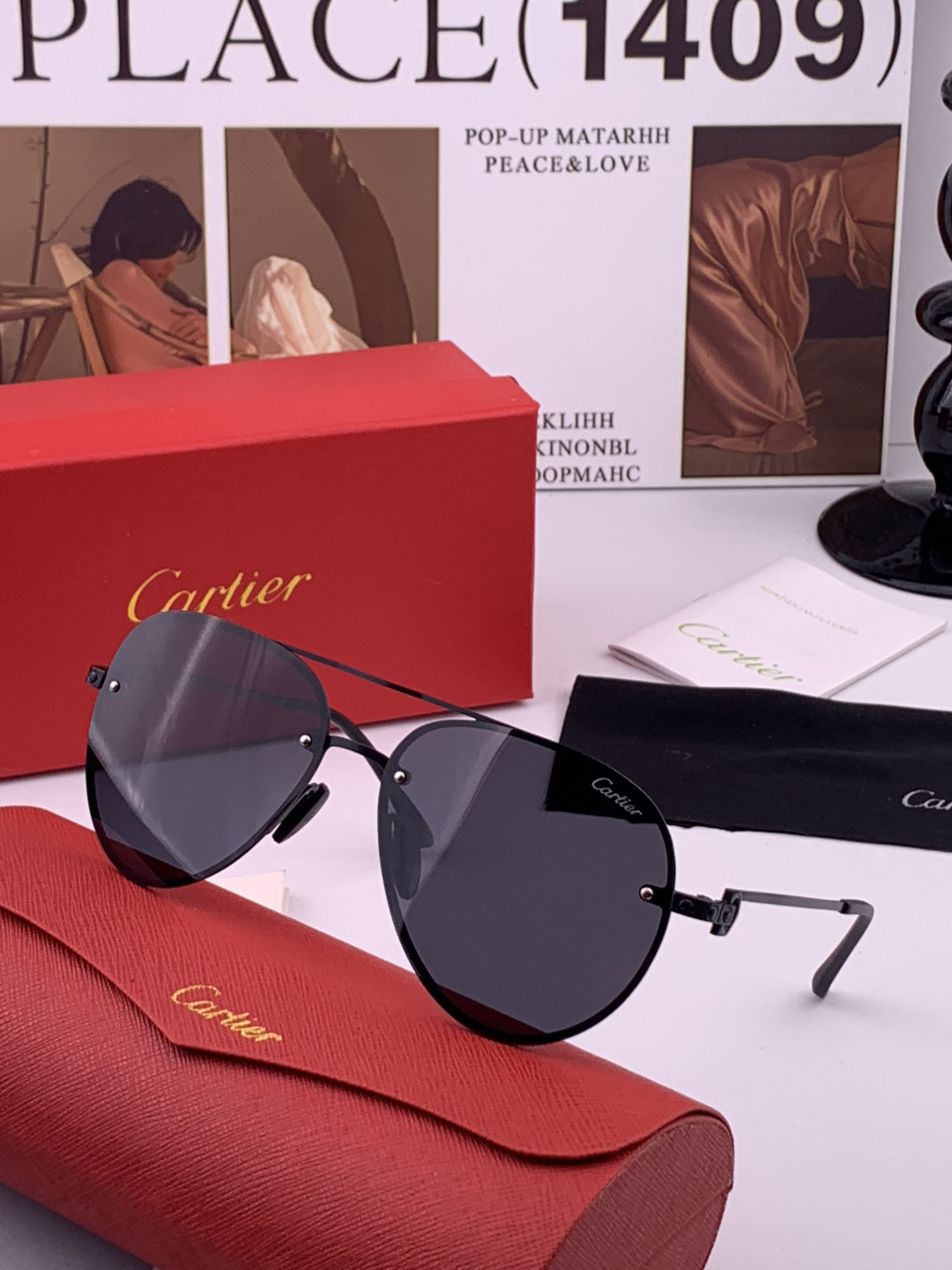 【Cartier  卡地亚】 👑男女款偏光墨镜  双色烤漆工艺  进口宝丽来偏光镜片   顶级做工彰显非凡品味 高品质 
