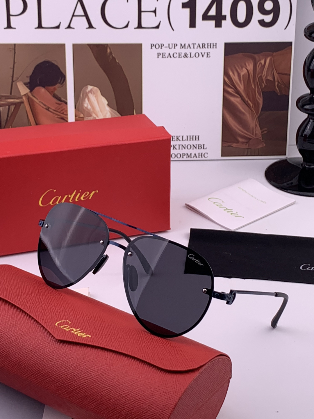 【Cartier  卡地亚】 👑男女款偏光墨镜  双色烤漆工艺  进口宝丽来偏光镜片   顶级做工彰显非凡品味 高品质 