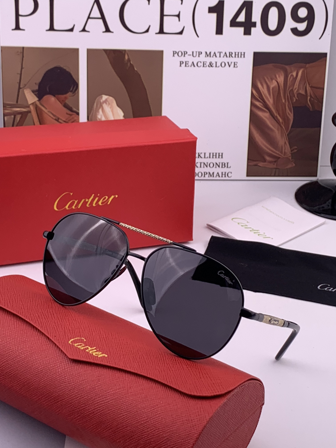 【Cartier  卡地亚】 👑男女款偏光墨镜  双色烤漆工艺  进口宝丽来偏光镜片   顶级做工彰显非凡品味 高品质 