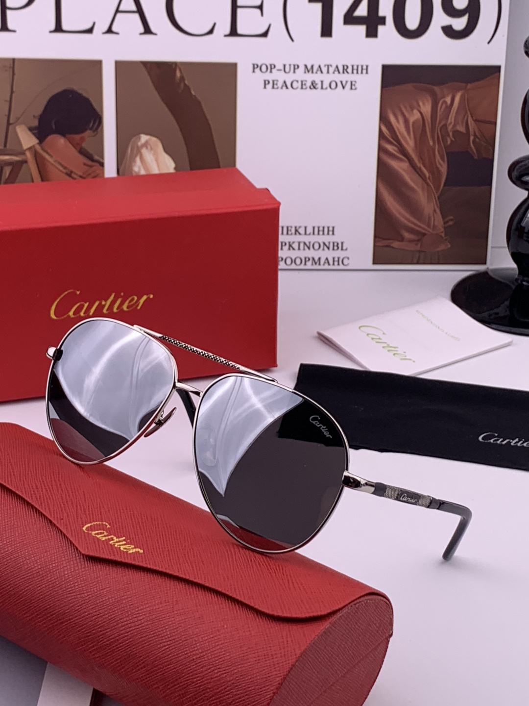 【Cartier  卡地亚】 👑男女款偏光墨镜  双色烤漆工艺  进口宝丽来偏光镜片   顶级做工彰显非凡品味 高品质 