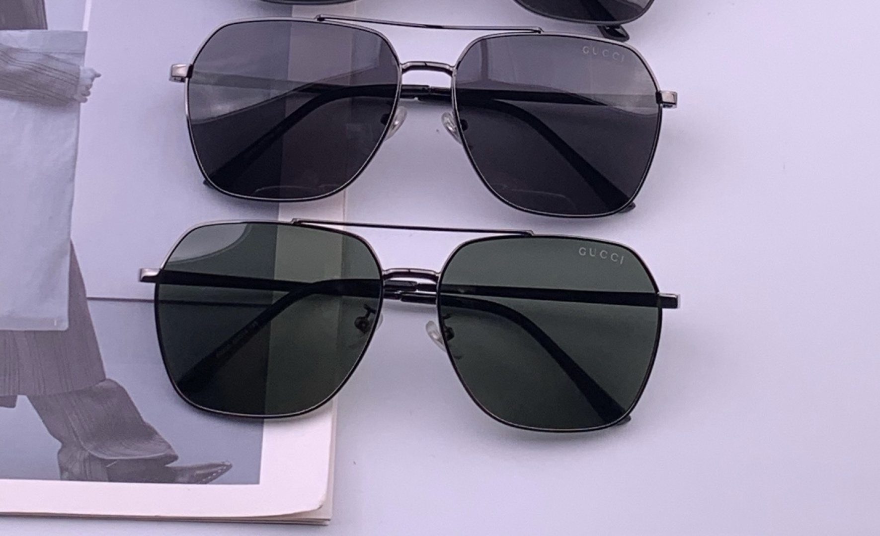 Gucci 。  高品质男女款墨镜   👍 进口宝丽来偏光镜片  。蛤蟆镜 开车钓鱼都可 。百搭显瘦墨镜韩版男士飞行员大
