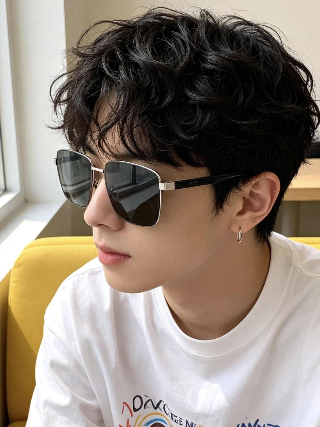 LV 男款炫彩飞行员偏光太阳镜 ❤️材质：高清尼龙加厚卡槽高清偏光镜片 🌹无边框镜架💕颜👍型号：L18902