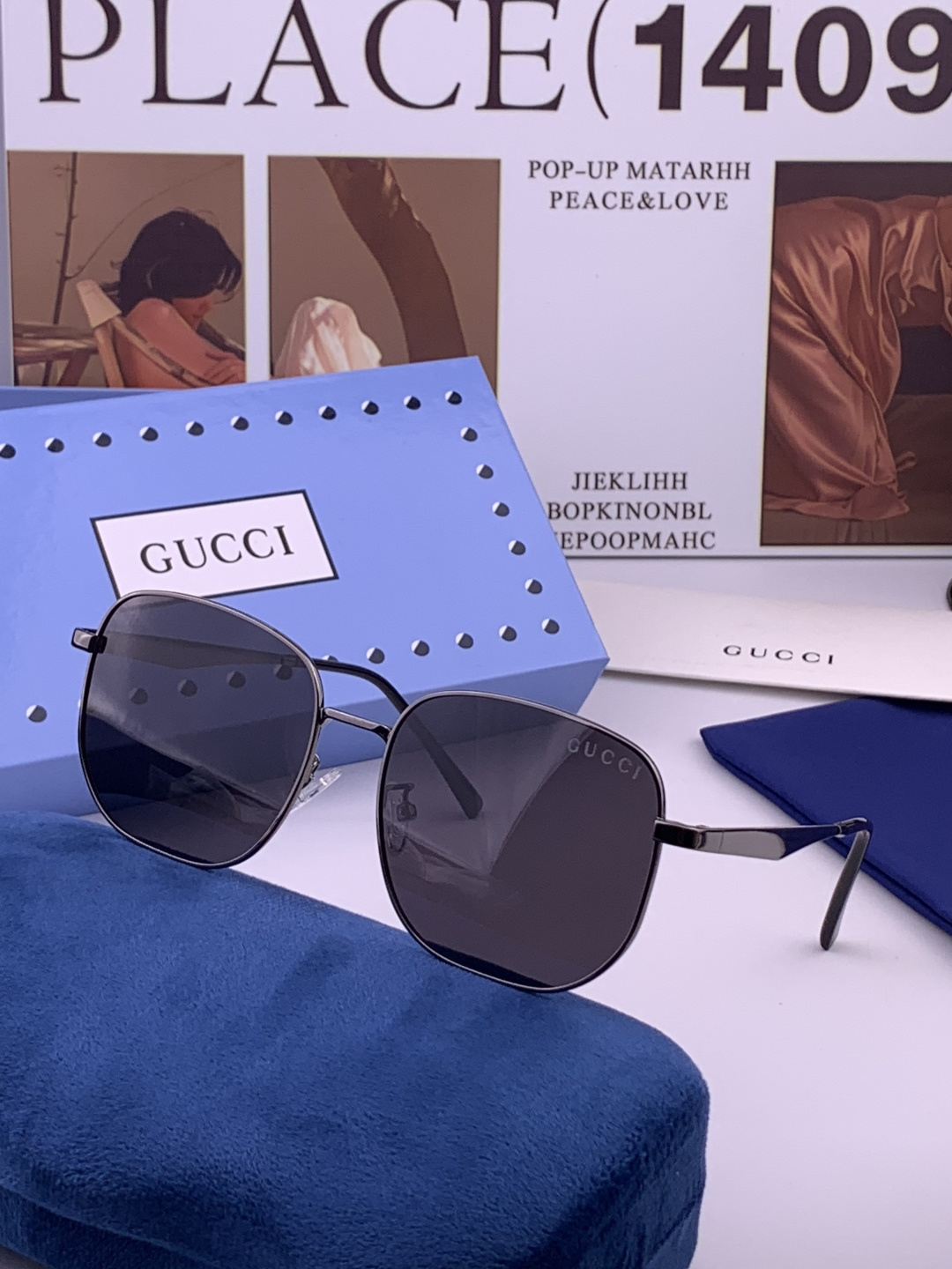 Gucci 。  高品质男女款墨镜   👍 进口宝丽来偏光镜片  。蛤蟆镜 开车钓鱼都可 。百搭显瘦墨镜韩版男士飞行员大