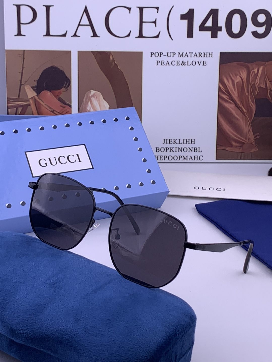 Gucci 。  高品质男女款墨镜   👍 进口宝丽来偏光镜片  。蛤蟆镜 开车钓鱼都可 。百搭显瘦墨镜韩版男士飞行员大