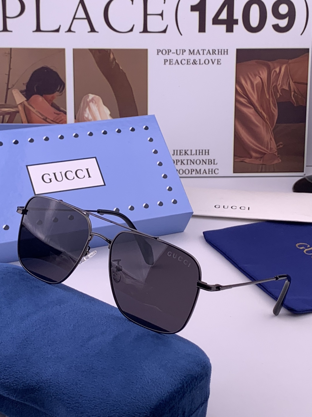 Gucci 。  高品质男女款墨镜   👍 进口宝丽来偏光镜片  。蛤蟆镜 开车钓鱼都可 。百搭显瘦墨镜韩版男士飞行员大