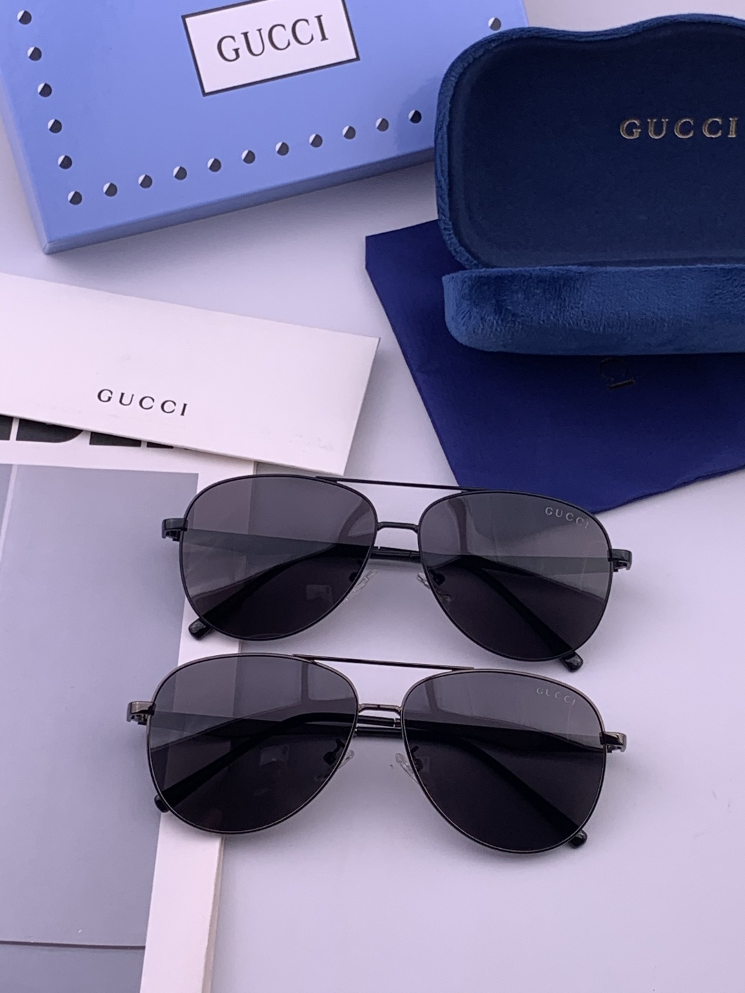 Gucci 。  高品质男女款墨镜   👍 进口宝丽来偏光镜片  。蛤蟆镜 开车钓鱼都可 。百搭显瘦墨镜韩版男士飞行员大
