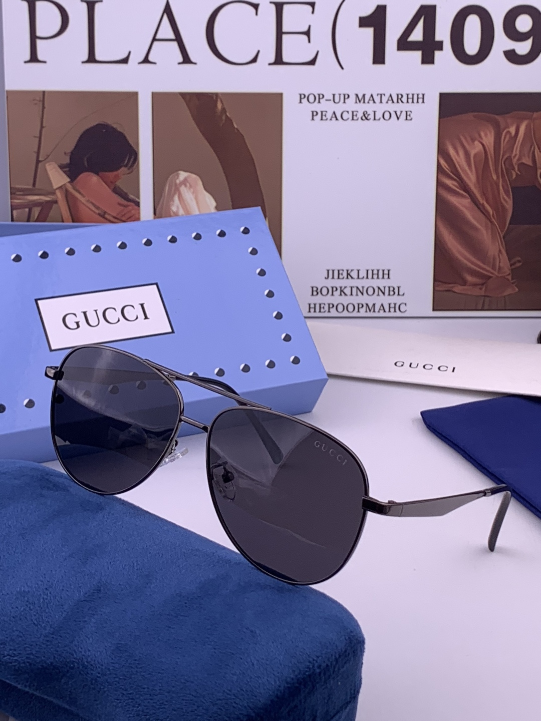 Gucci 。  高品质男女款墨镜   👍 进口宝丽来偏光镜片  。蛤蟆镜 开车钓鱼都可 。百搭显瘦墨镜韩版男士飞行员大