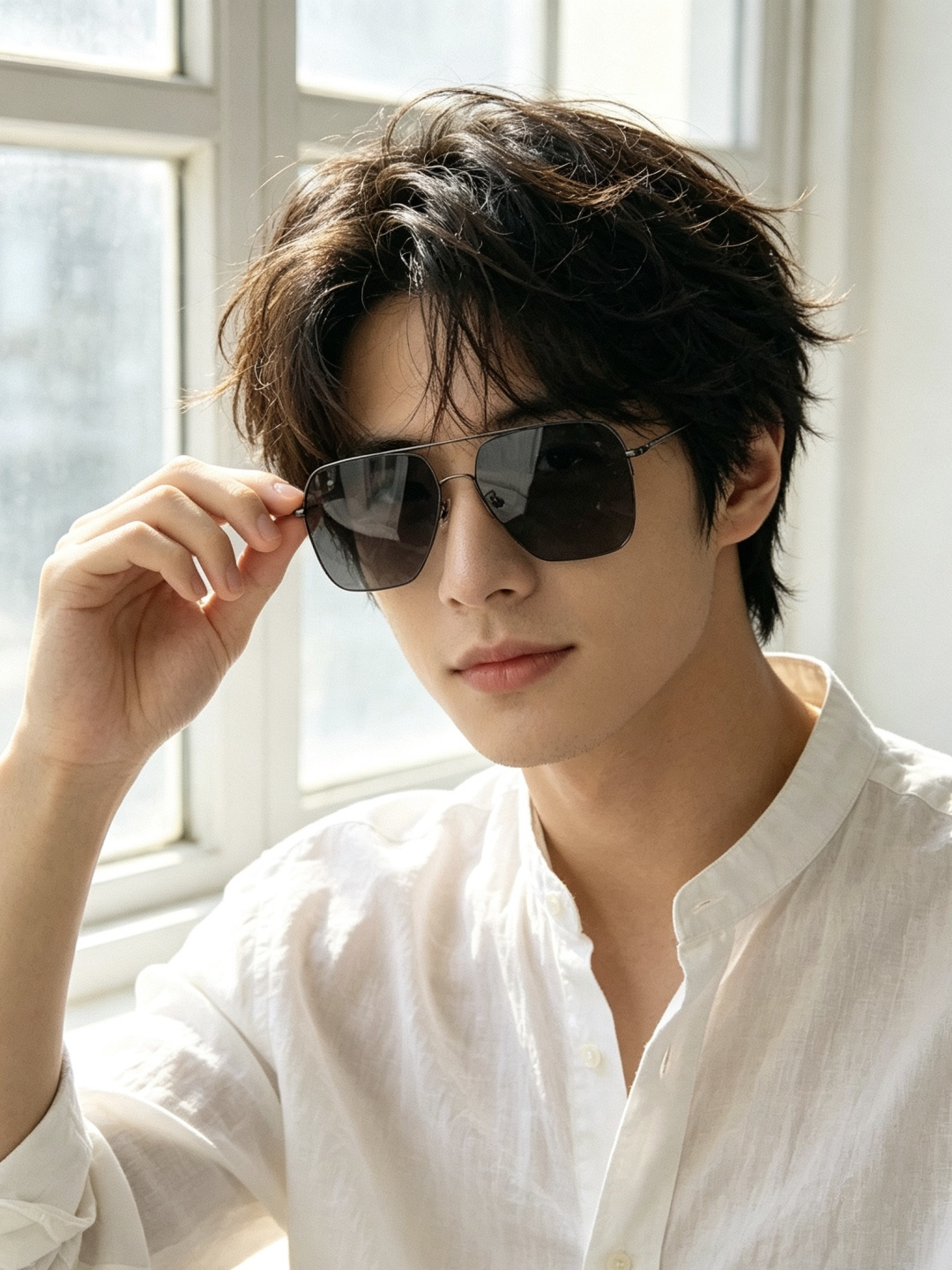 GUCCI 男款炫彩飞行员偏光太阳镜 ❤️材质：高清尼龙加厚卡槽高清偏光镜片 🌹无边框镜架💕颜👍型号：G0702