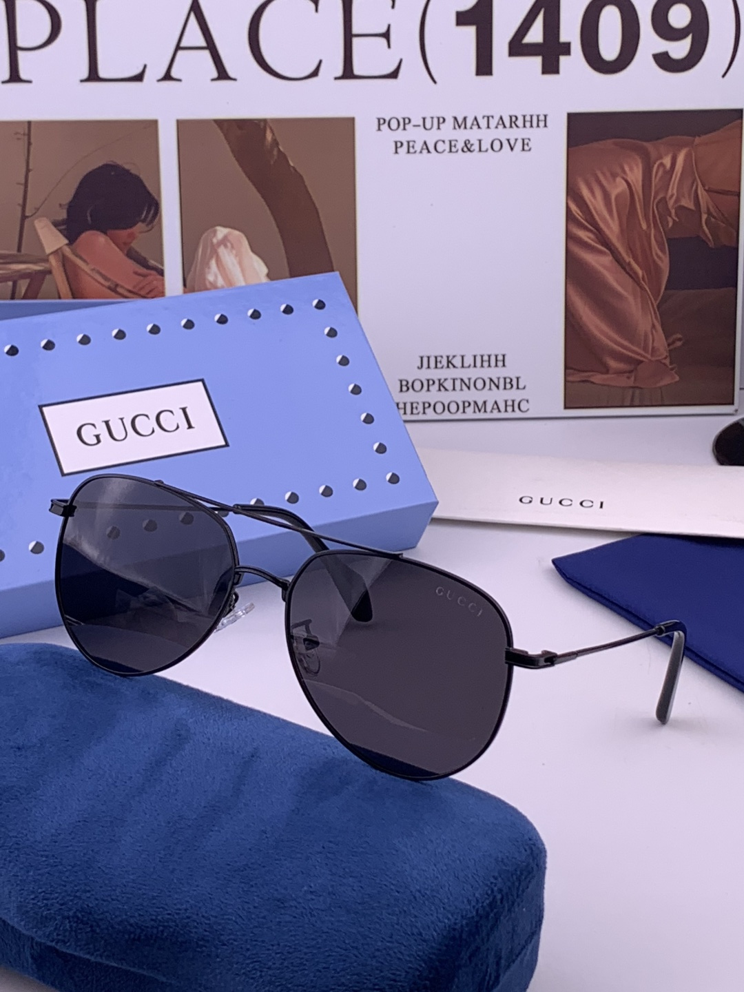 Gucci 。  高品质男女款墨镜   👍 进口宝丽来偏光镜片  。蛤蟆镜 开车钓鱼都可 。百搭显瘦墨镜韩版男士飞行员大