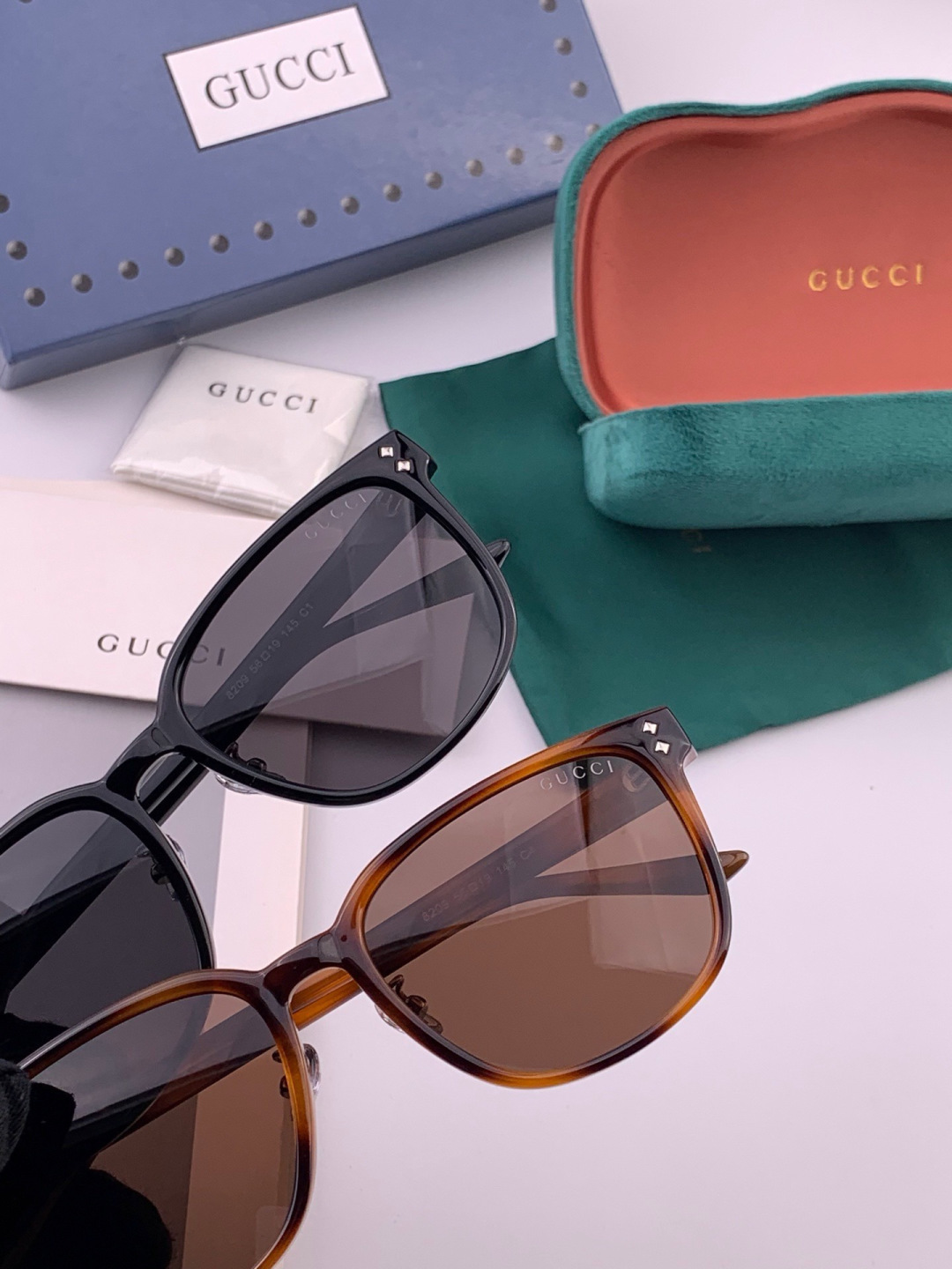 🔺 【GUCCI】开春新款 潮流爆款 时尚方框偏光太阳镜 高品质 佩戴舒适 网红潮款墨镜 女士高清尼龙偏光太阳镜🕶️ 🎉