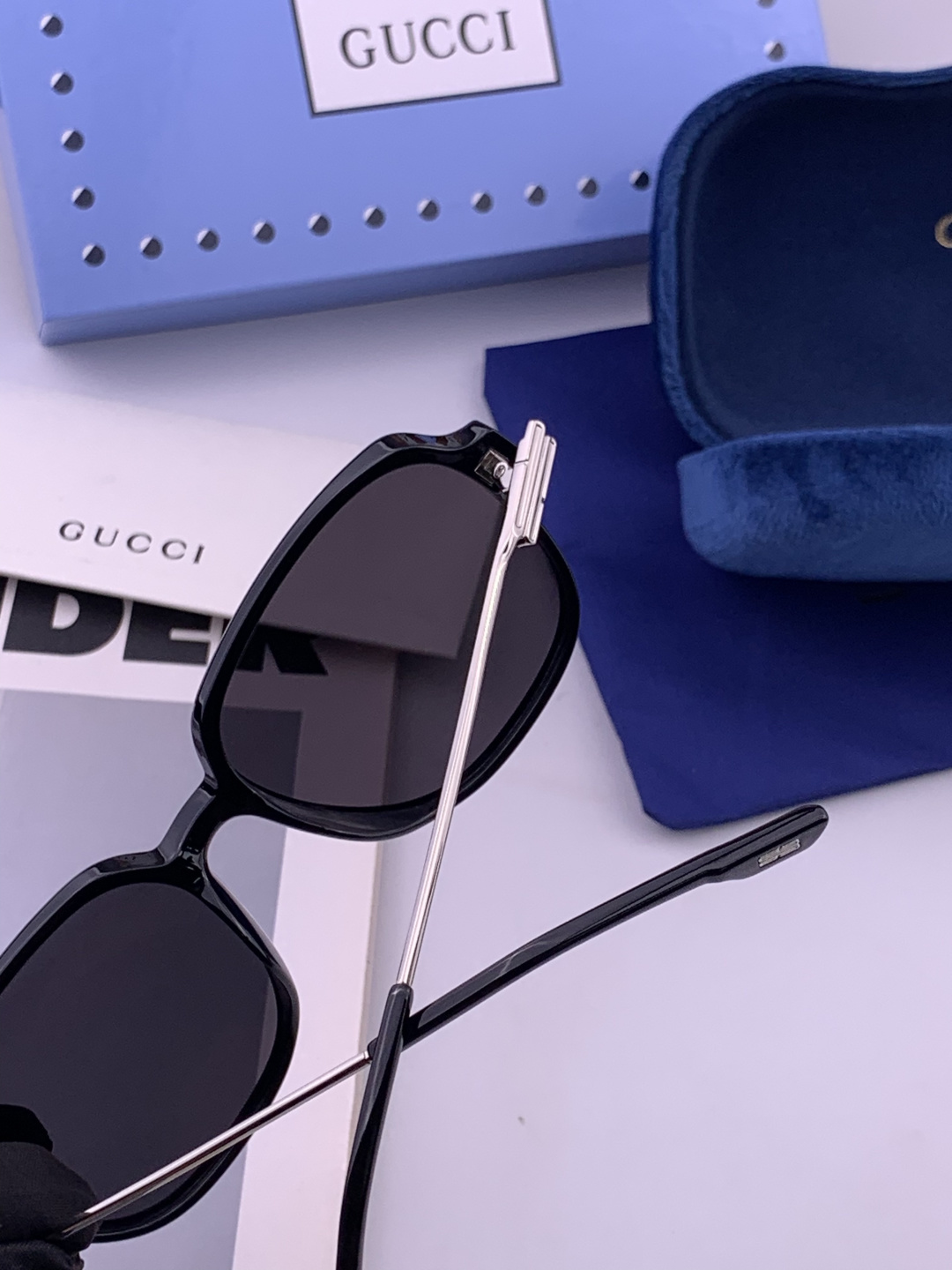 🔺 【GUCCI】开春新款 潮流爆款 时尚方框偏光太阳镜 高品质 佩戴舒适 网红潮款墨镜 女士高清尼龙偏光太阳镜🕶️ 🎉