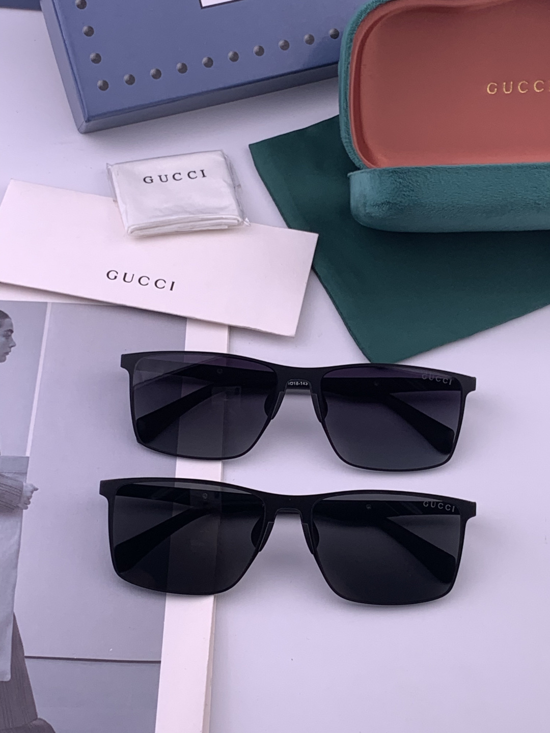GUCCI 男款炫彩飞行员偏光太阳镜 ❤️材质：高清尼龙加厚卡槽高清偏光镜片 🌹无边框镜架💕颜👍型号：G197
