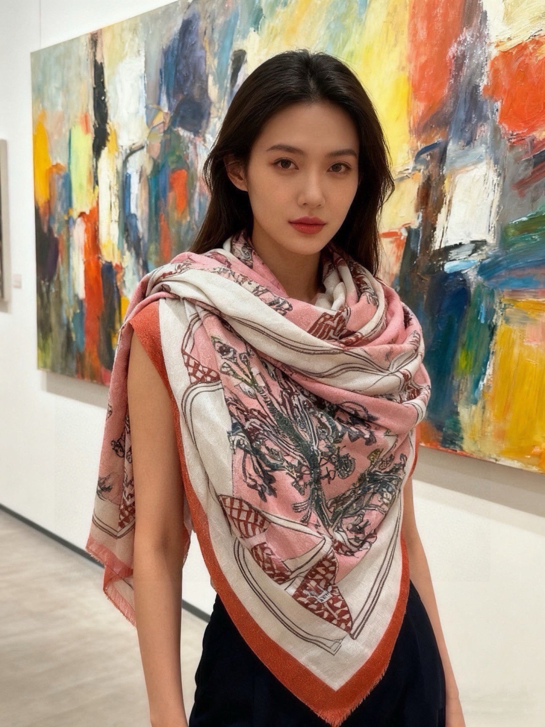 会发光发亮的围巾 羊绒新款🆕👏买了都说好看‼️推荐💕爱马仕羊绒方巾，顶级工艺超值‼️爱马仕专柜爆款🎁💟立体呈现图案纹路实