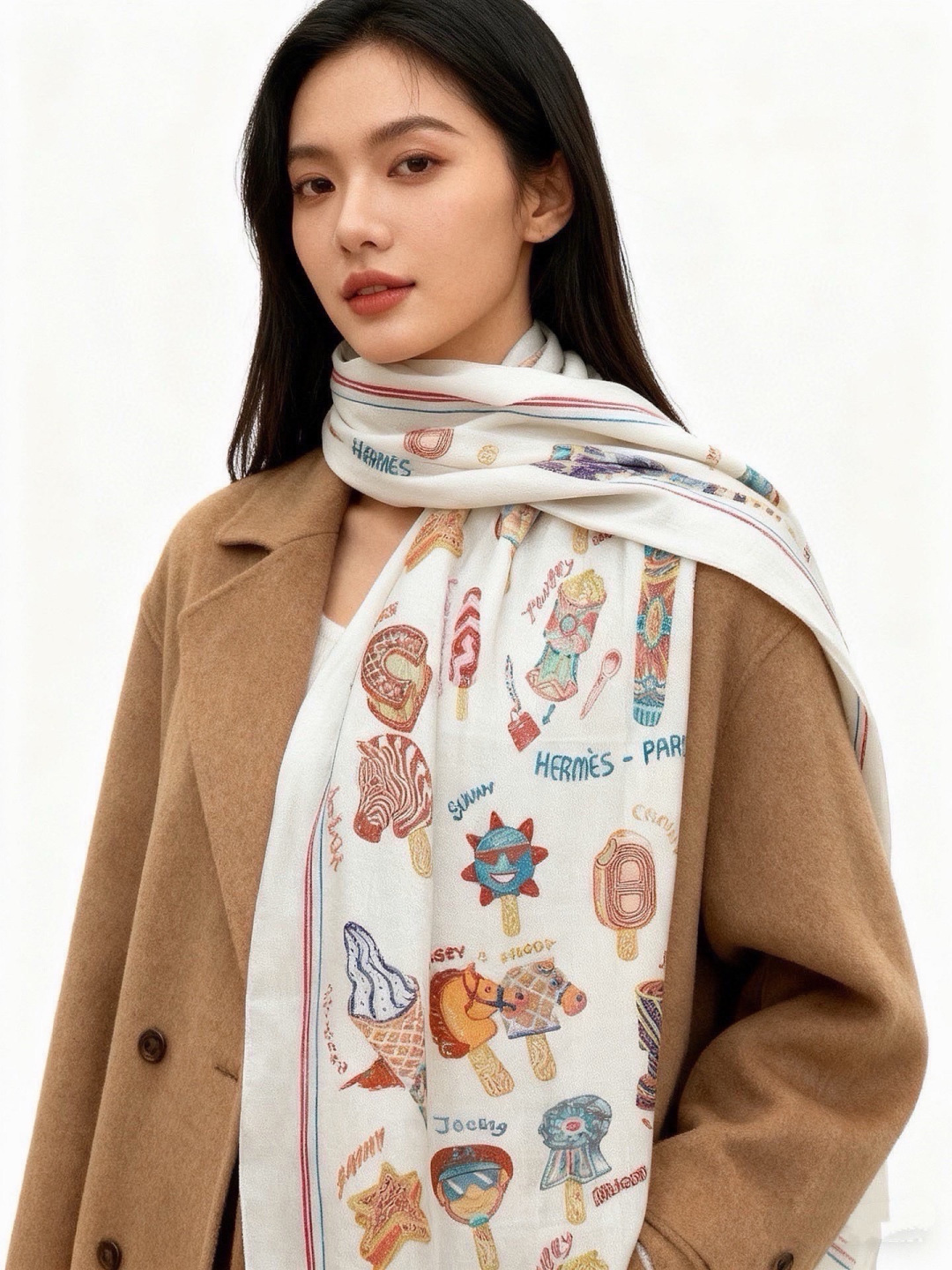 会发光发亮的围巾 新款🆕🏇🏇买了都说好看‼️推荐💕顶级工艺超值‼️爱马仕专柜爆款🎁💟立体呈现图案纹路实物档次极高👍👍特殊