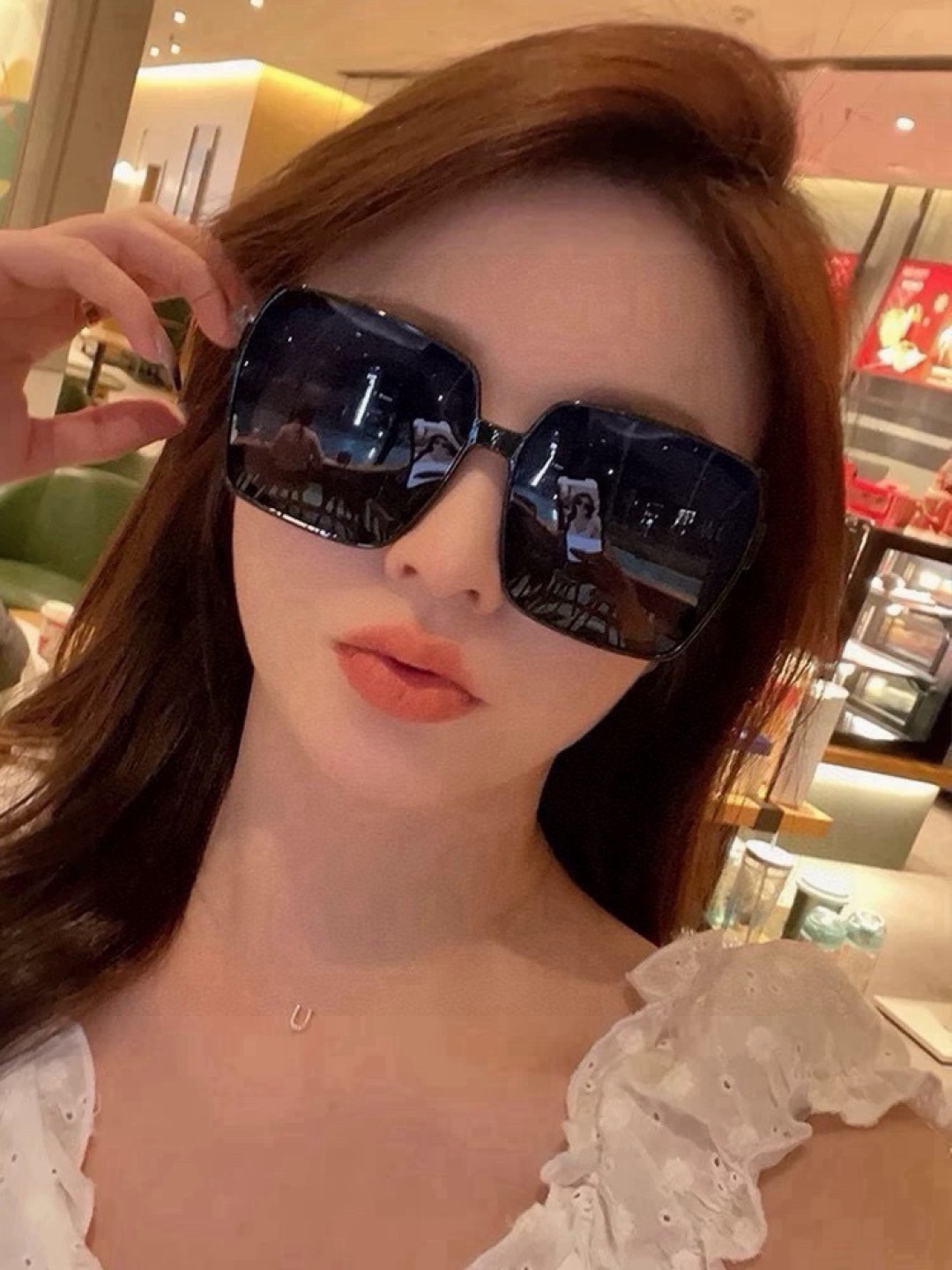 🆕   【GUCCI】新款潮流爆款 时尚方框太阳镜 佩戴舒适 网红潮款墨镜  女士高清加厚偏光太阳镜🕶️ 🎉高品质TR镜