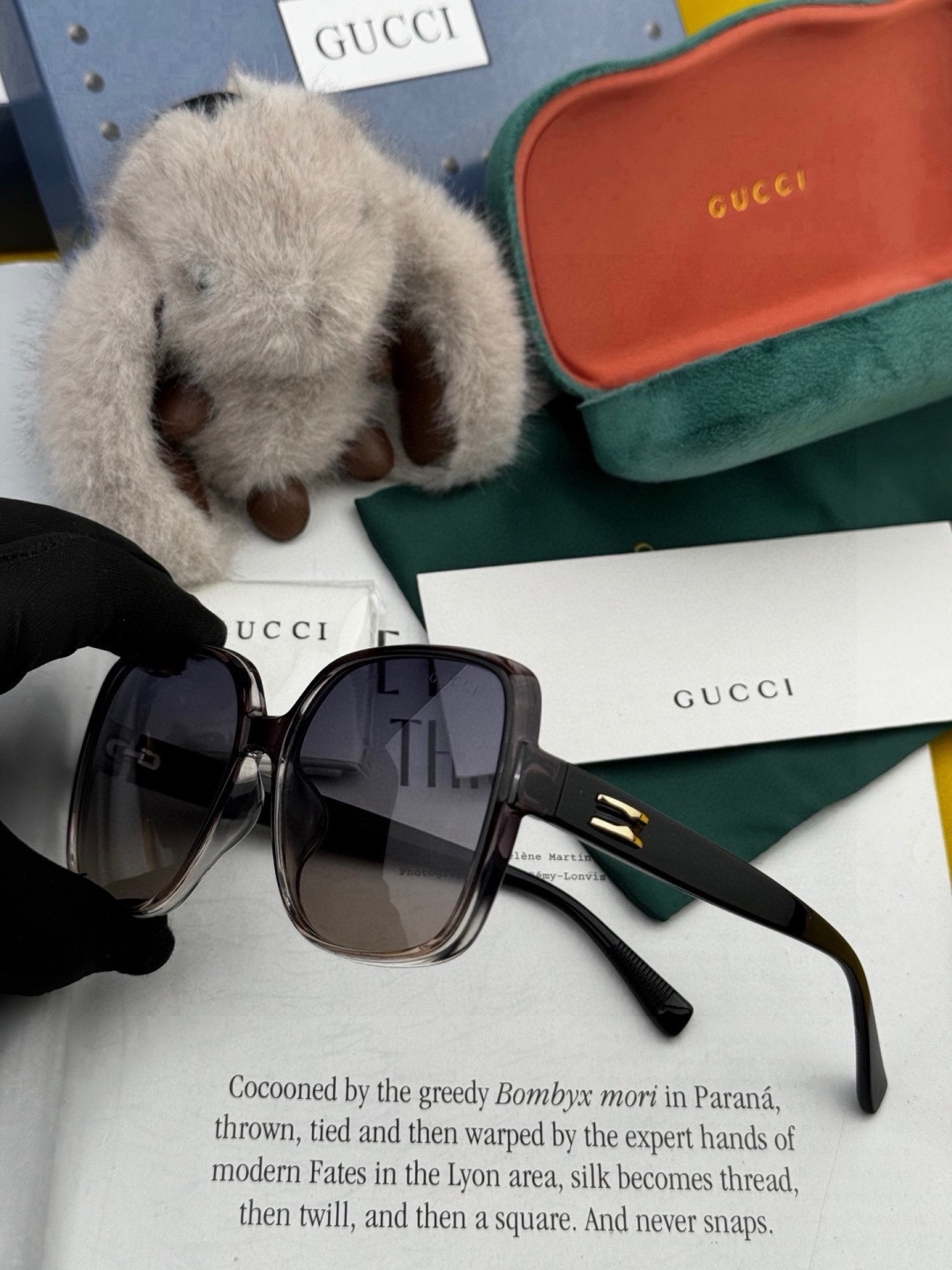 🆕   【GUCCI】新款潮流爆款 时尚方框太阳镜 佩戴舒适 网红潮款墨镜  女士高清加厚偏光太阳镜🕶️ 🎉高品质TR镜