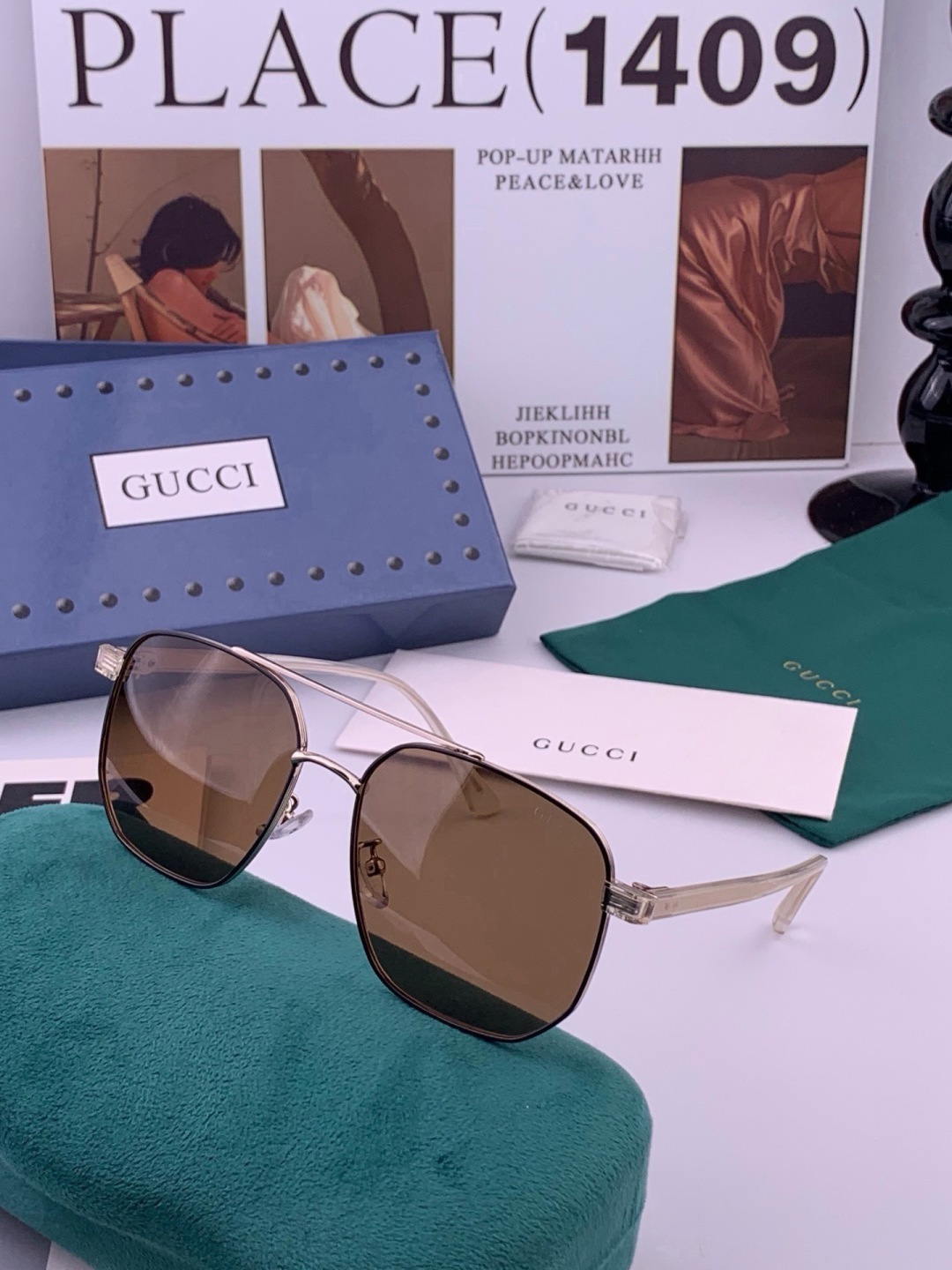 🆕   GUCCI 官网同步🔥  高品质男女款墨镜   👍 进口宝丽来偏光镜片  🔥蛤蟆镜 开车钓鱼都可 🔥型号：G33