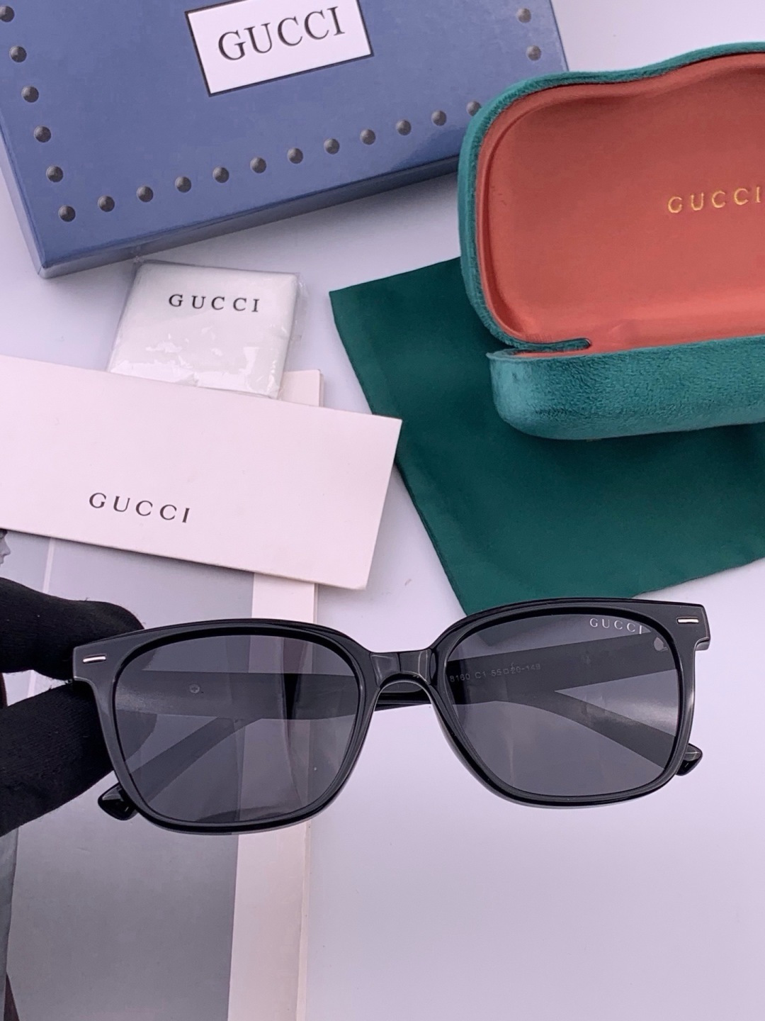 🆕 🔺 【GUCCI】开春新款 潮流爆款 时尚方框偏光太阳镜 高品质 佩戴舒适 网红潮款墨镜 女士高清尼龙偏光太阳镜🕶️
