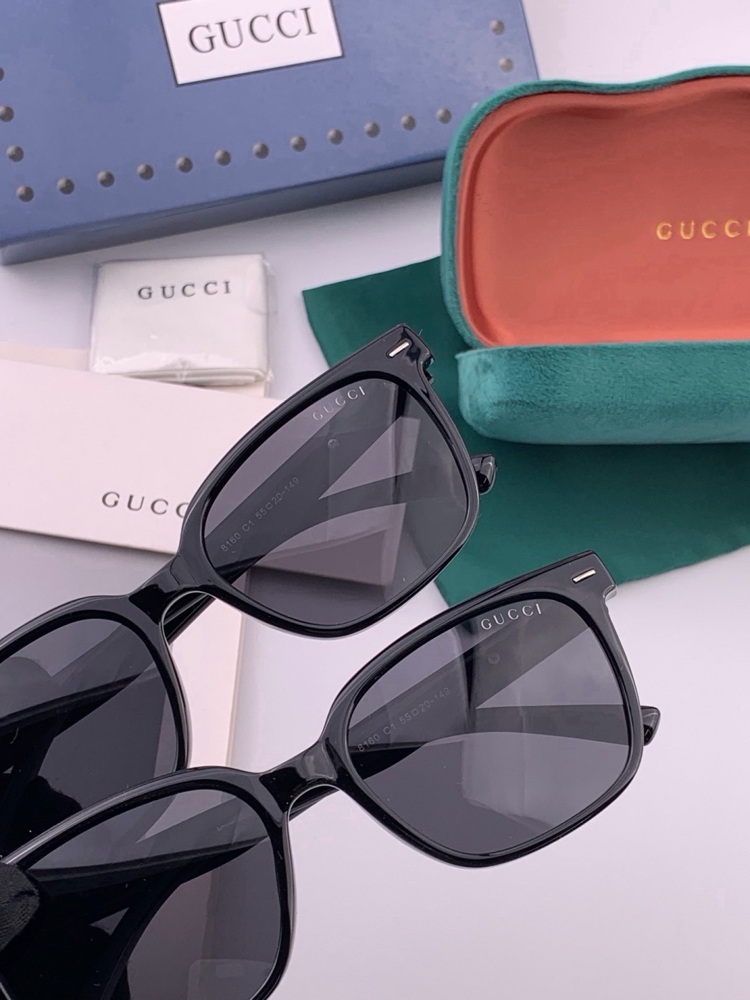 🆕 🔺 【GUCCI】开春新款 潮流爆款 时尚方框偏光太阳镜 高品质 佩戴舒适 网红潮款墨镜 女士高清尼龙偏光太阳镜🕶️