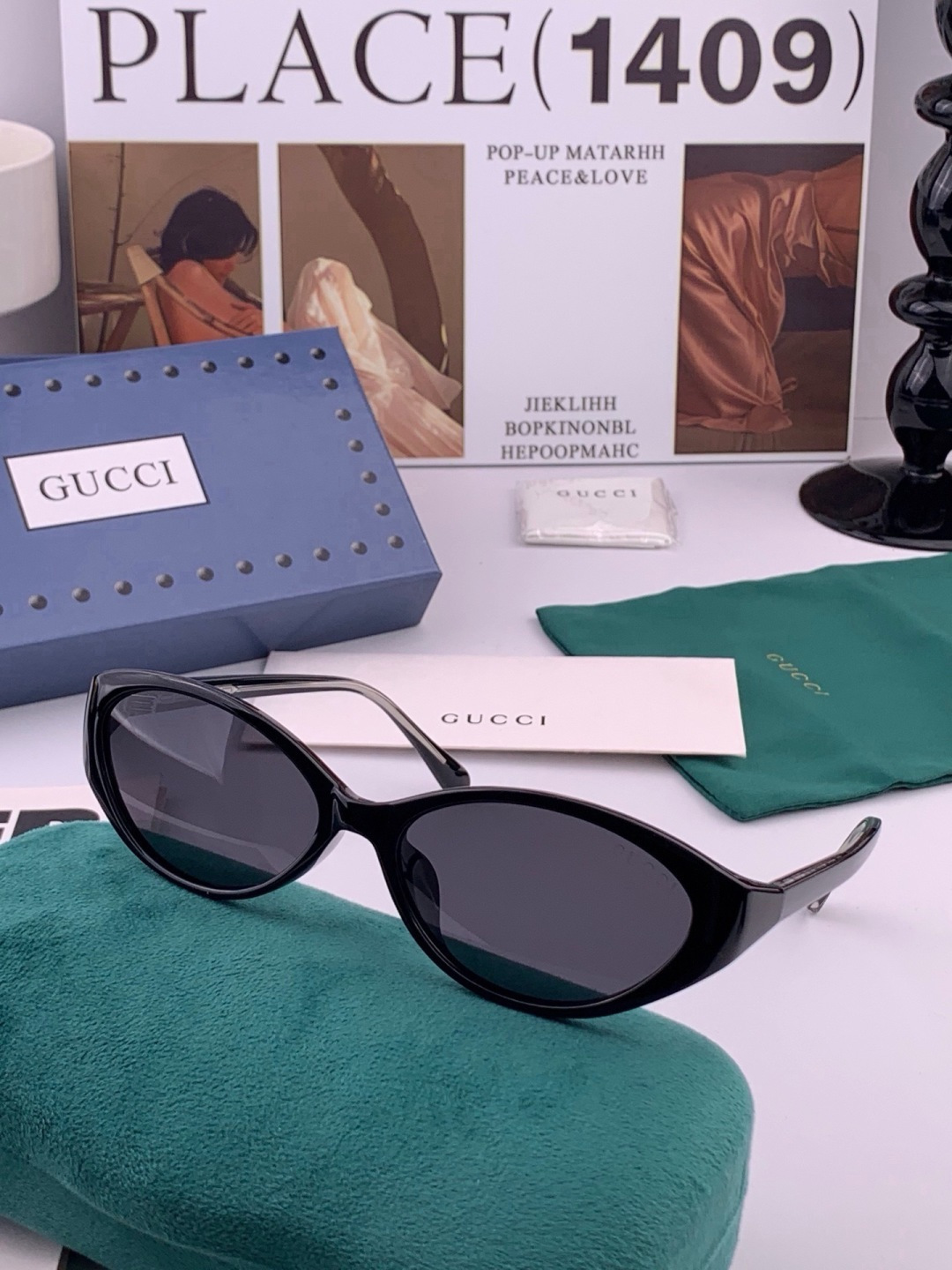 🆕 🔺 【GUCCI】开春新款 潮流爆款 时尚偏光太阳镜 高品质 佩戴舒适 网红潮款墨镜 女士高清尼龙偏光太阳镜🕶️ 🎉