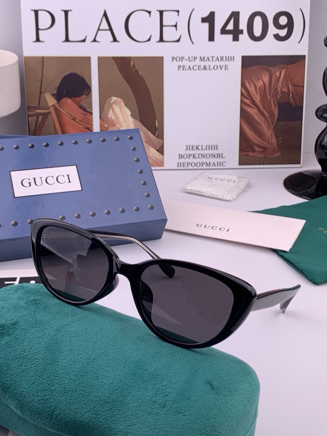 🆕   GUCCI  新款偏光太眼镜，情侣款时尚方框太阳镜佩戴舒适网红潮流款墨镜，大气女人范儿，大脸小脸都好看 ！型号：