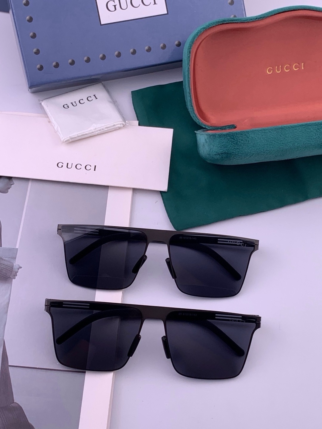 🆕 ♦️ GUCCI 新款男女情侣款太阳镜多边形墨镜i🆕 P电镀永不褪色 超轻超有弹性整幅眼镜无螺丝重要的是压不坏 高清