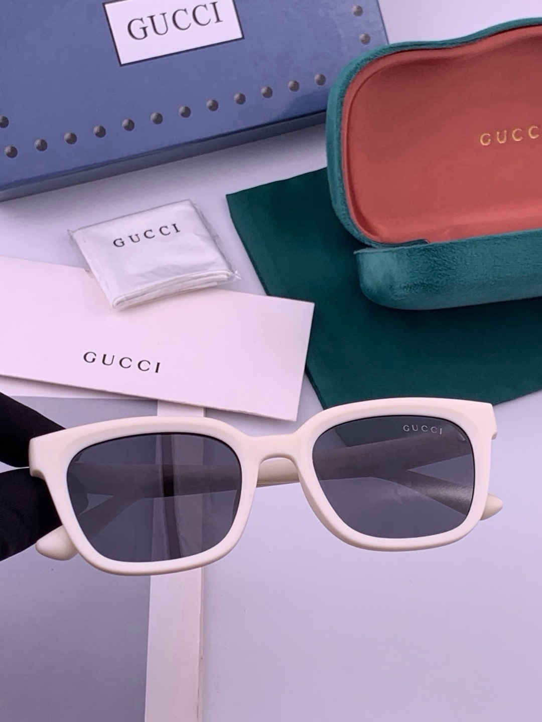 🔺 【GUCCI-偏光太阳镜】开春新款 潮流爆款 时尚方框偏光太阳镜 高品质 佩戴舒适 网红潮款墨镜 女士高清偏光太阳镜