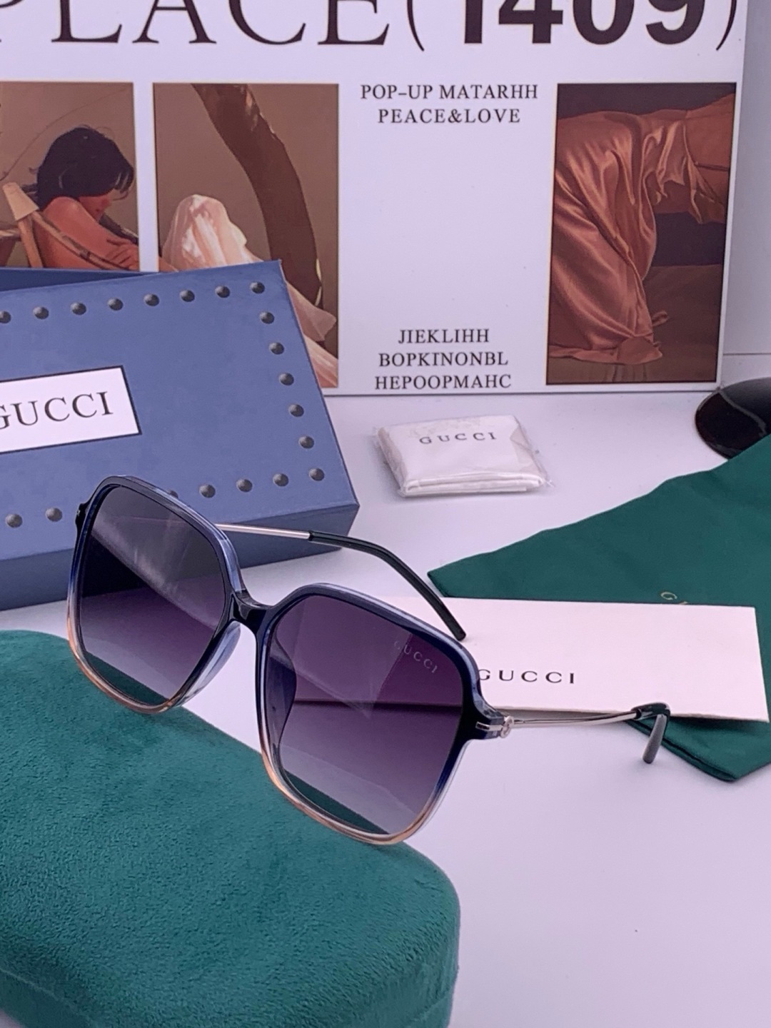 🔺 【GUCCI】开春新款 潮流爆款 时尚圆框偏光太阳镜 高品质 佩戴舒适 网红潮款墨镜 女士高清加厚偏光太阳镜🕶️ 🎉