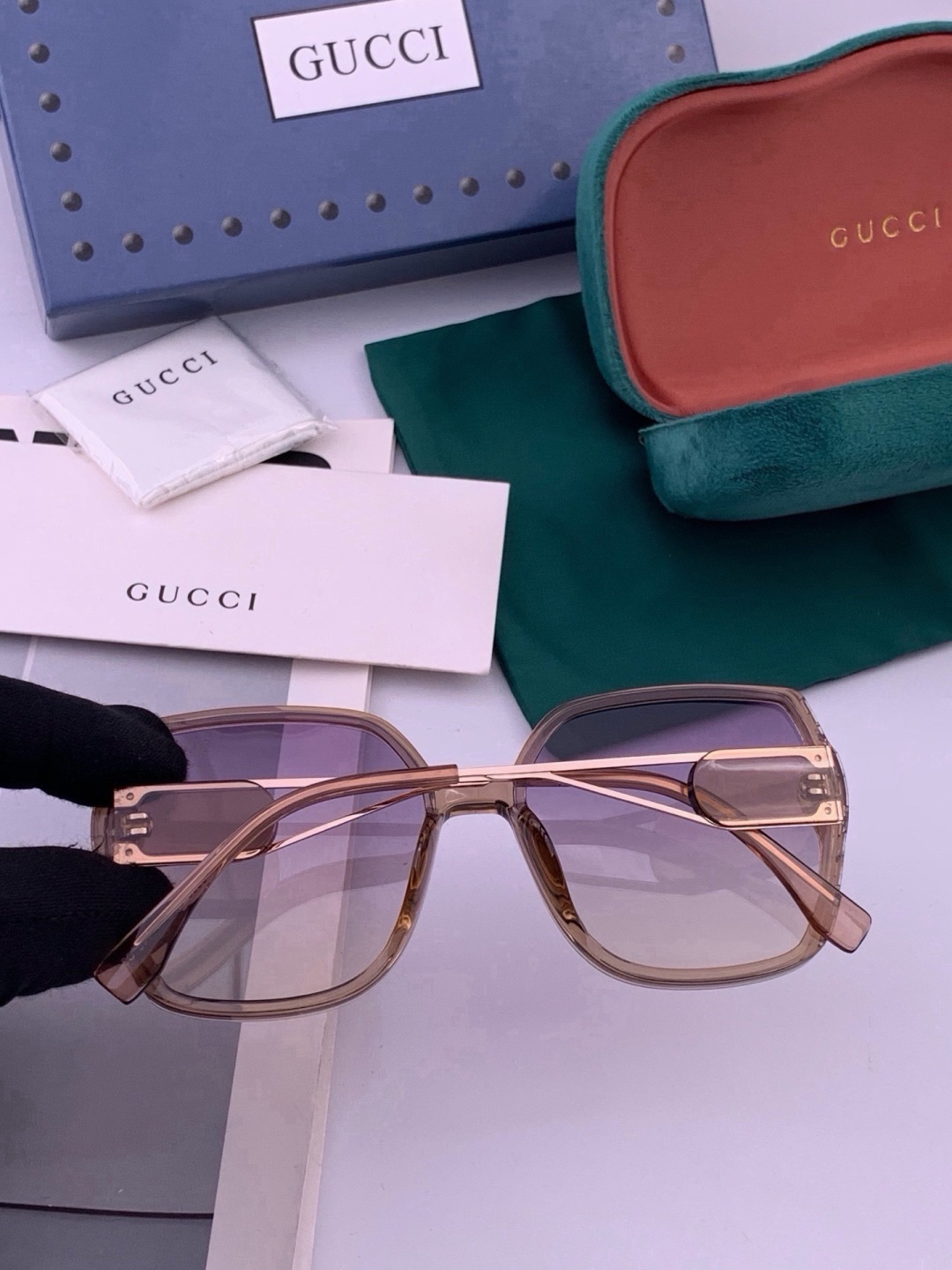 🔺 【GUCCI-偏光太阳镜】开春新款 潮流爆款 时尚圆框偏光太阳镜 高品质 佩戴舒适 网红潮款墨镜 女士高清偏光太阳镜