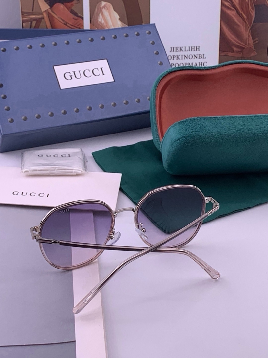 🔺 【GUCCI-偏光太阳镜】开春新款 潮流爆款 时尚方框偏光太阳镜 高品质 佩戴舒适 网红潮款墨镜 女士高清偏光太阳镜