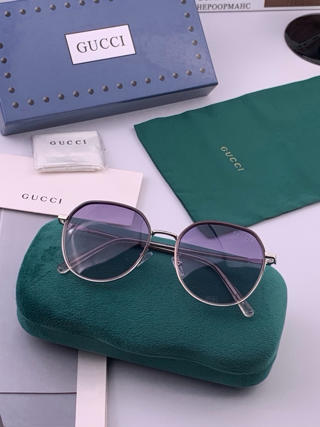 🔺 【GUCCI-偏光太阳镜】开春新款 潮流爆款 时尚方框偏光太阳镜 高品质 佩戴舒适 网红潮款墨镜 女士高清偏光太阳镜
